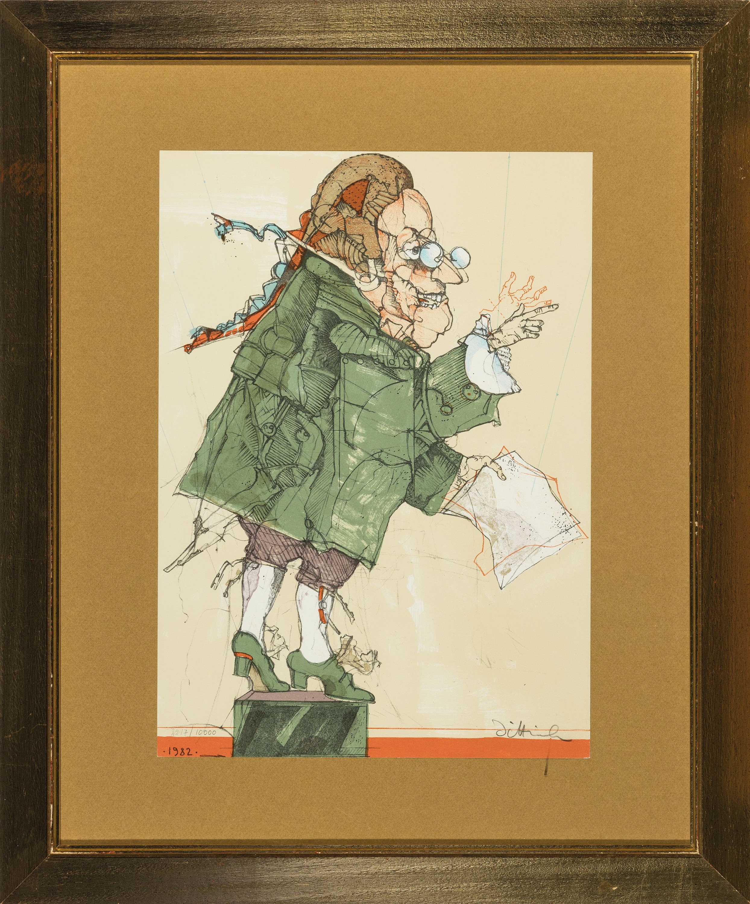 Detail k: Simon Dittrich, 1940 Teplitz-2024 Stuttgart,3 Grafiken: Architekt, Farbradierung, sign. und dat. 81, num. 87/200, ca. 39x29cm, PP, u.Gl., R. ca. ...