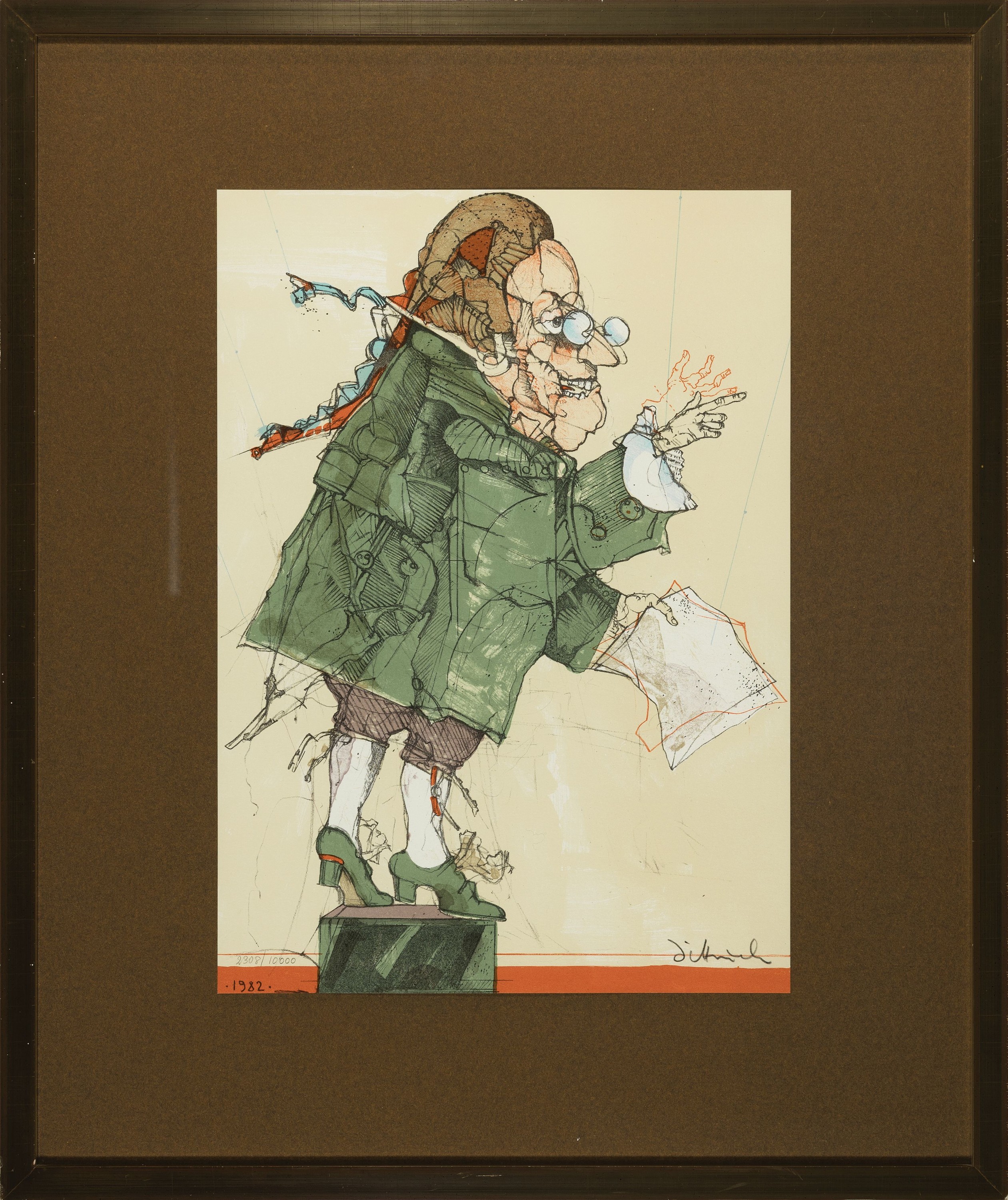 Detail m: Simon Dittrich, 1940 Teplitz-2024 Stuttgart,3 Grafiken: Architekt, Farbradierung, sign. und dat. 81, num. 87/200, ca. 39x29cm, PP, u.Gl., R. ca. ...