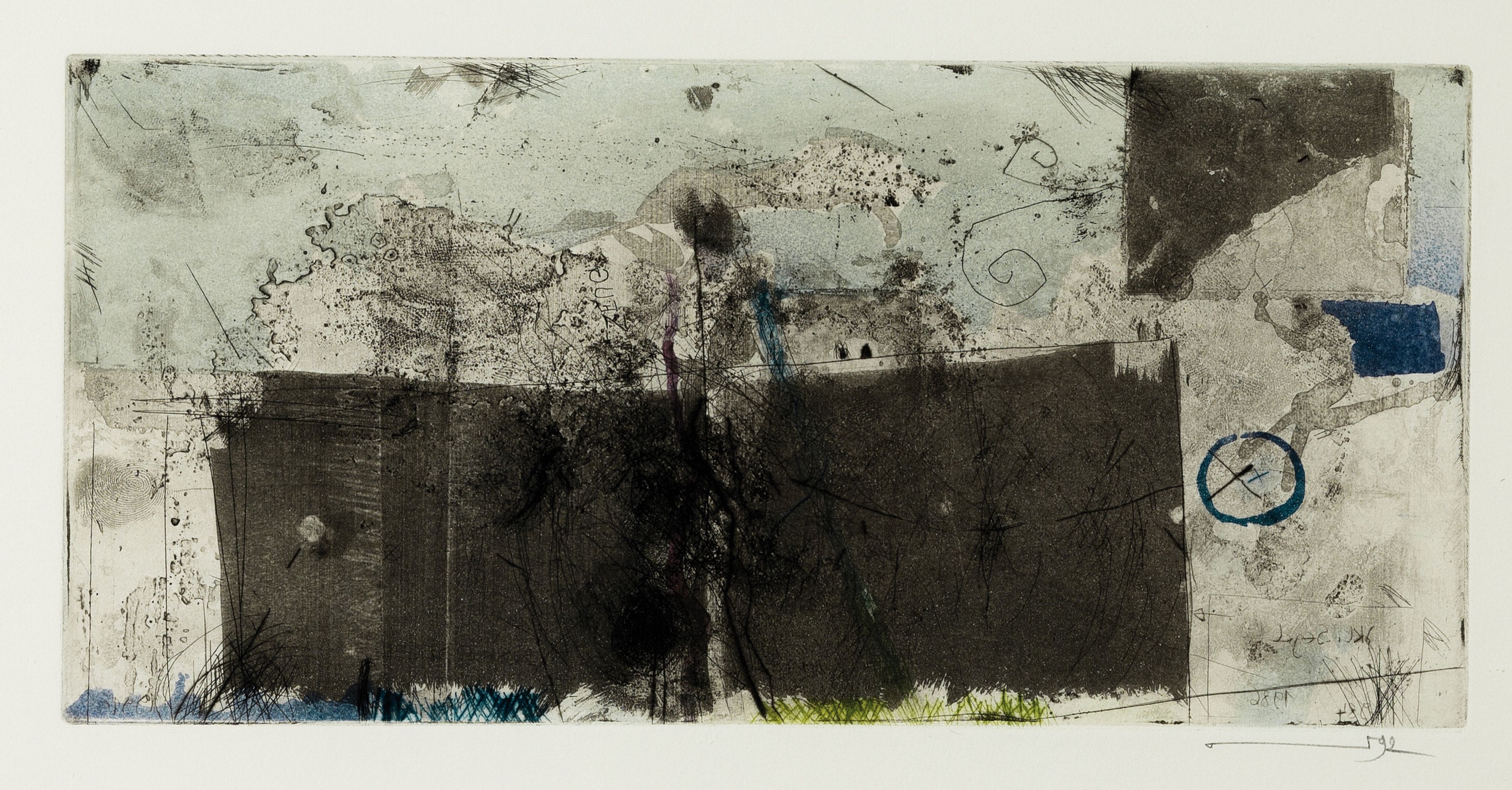 Detail a: Armin Sandig, 1929 Hof/Saale-2015 Hamburg, 2 Grafiken: Abstrakt-figürliche Komposition, Lithographie, handsign. und dat. 81, ca. 25x 31cm, u.Gl., R. ...