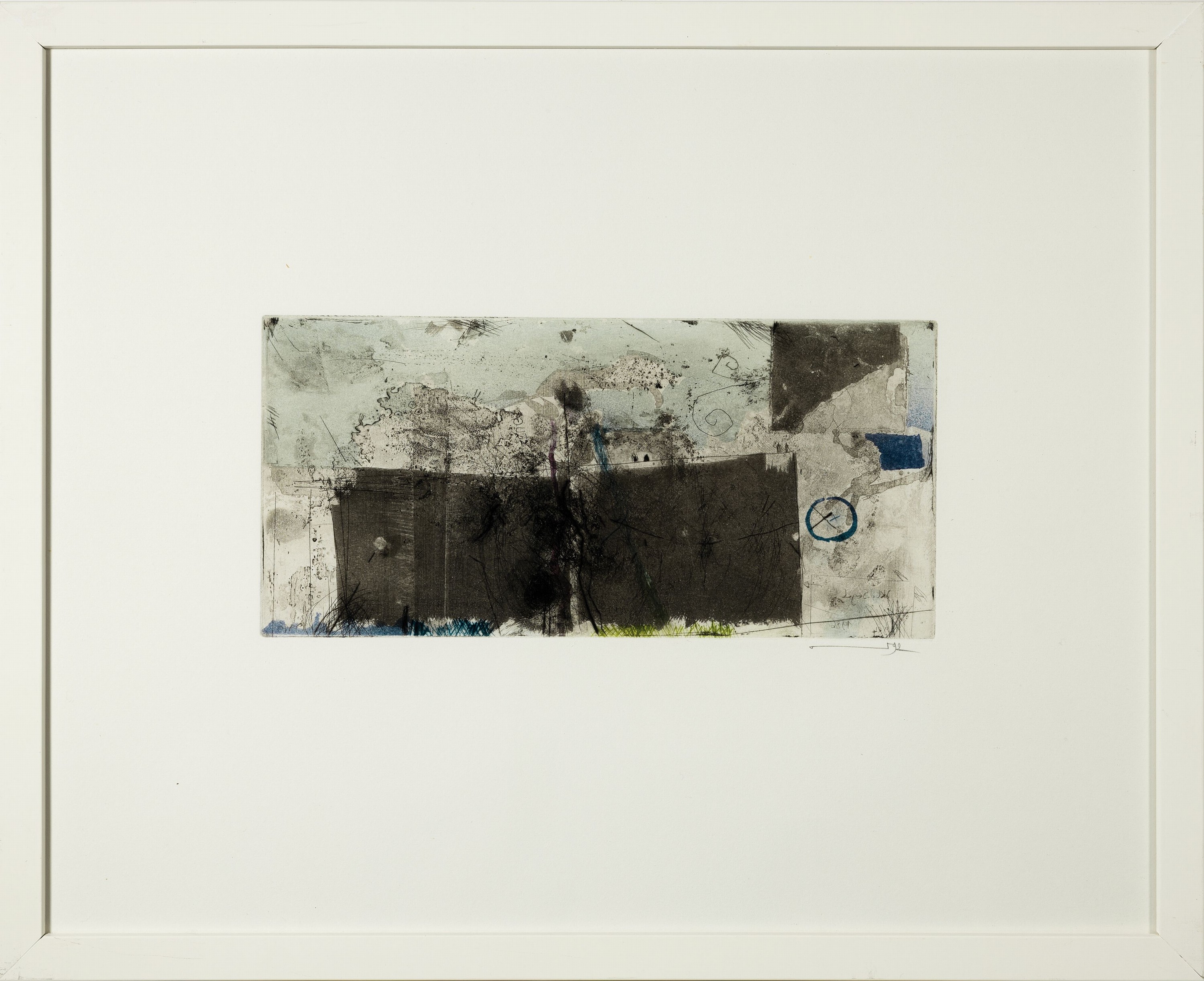 Detail l: Armin Sandig, 1929 Hof/Saale-2015 Hamburg, 2 Grafiken: Abstrakt-figürliche Komposition, Lithographie, handsign. und dat. 81, ca. 25x 31cm, u.Gl., R. ...