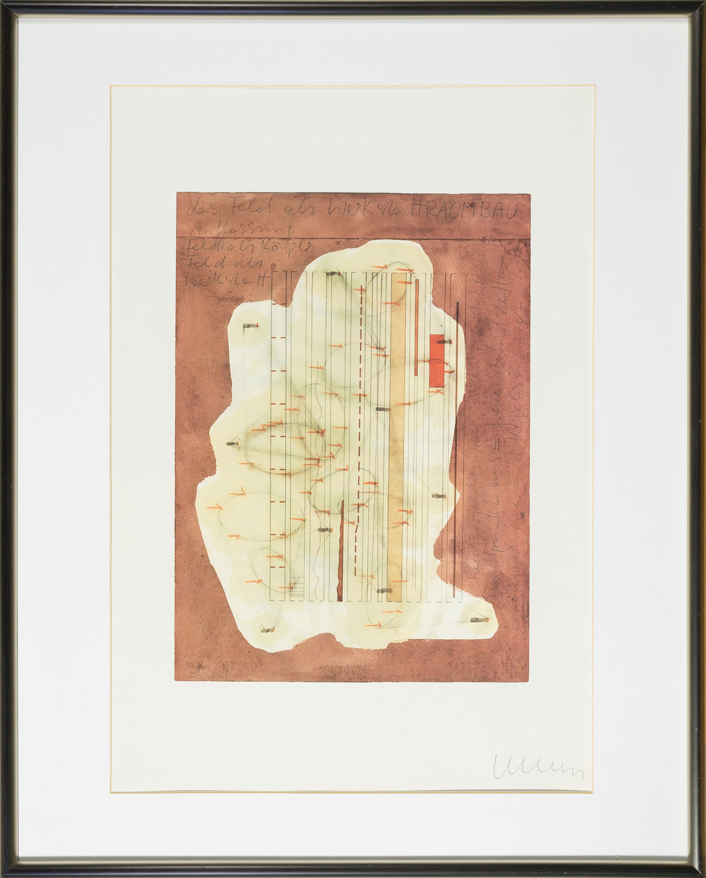Detail k: Franz Erhard Walther, geb. 1939 Fulda, 2 Lithographien: Zerfall des Sockels, Werkbau, die Bilder sind im Kopf, Farblithographien, sign., je ca. ...