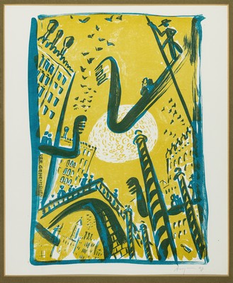 Image 26887833 - Peter Angermann, geb. 1945 Rehau, Der Geheimdienst, Farblithographie, sign. und dat. 90, ...