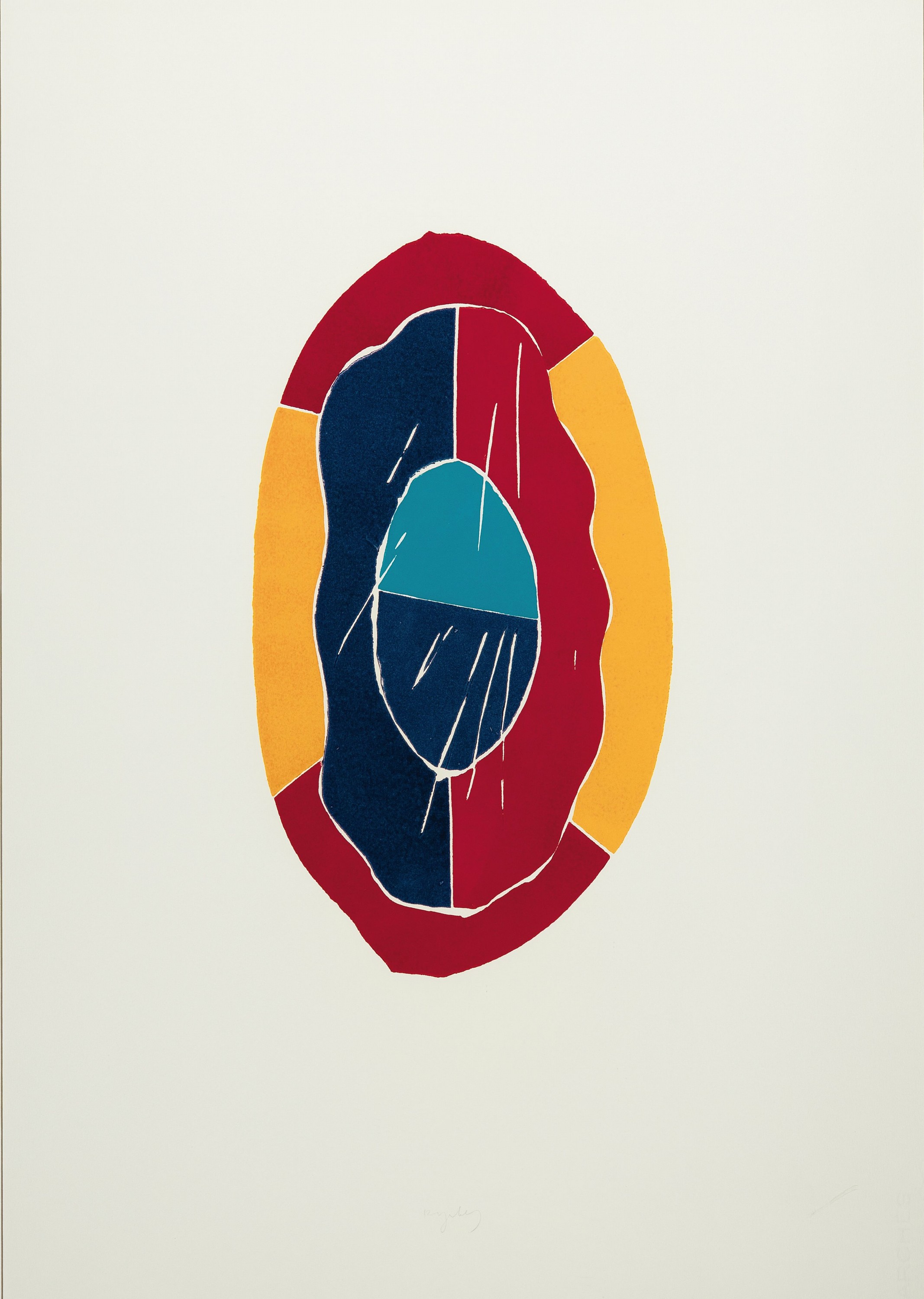 Norbert Prangenberg, 1949 Nettesheim-2012 Krefeld, 2 Grafiken: Kreise mit Punkten, Holzschnitt, sign., ca. 39x9cm, u.Gl., R. ca. 67x47cm; Ovale ...