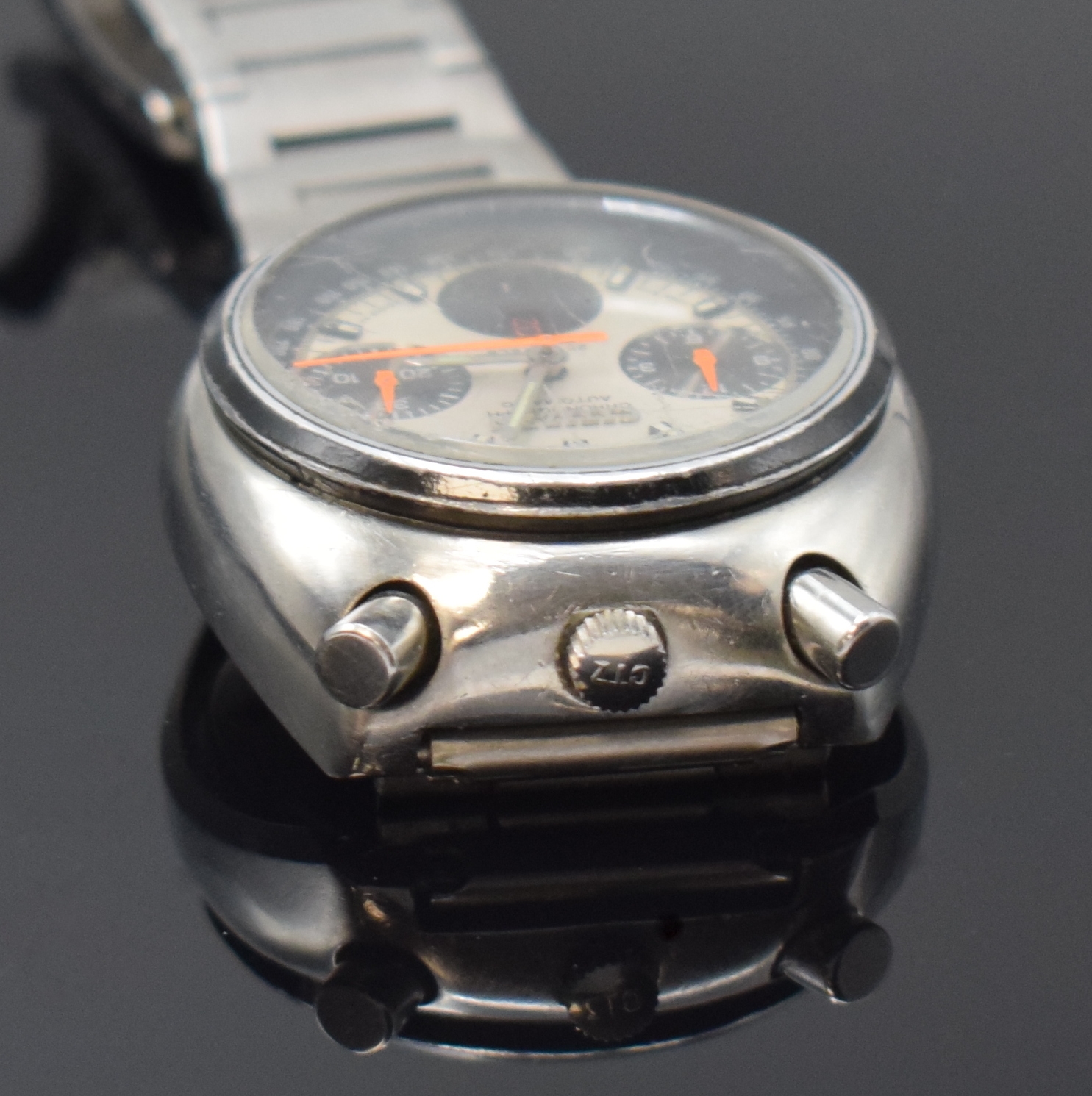 Detail c: CITIZEN Automatikchronograph sog. Bullhead Referenz 4-901053 Y, Automatik, Japan 1970er Jahre, Metallgeh. inkl. orig. Gliederband m. Faltschl., ...