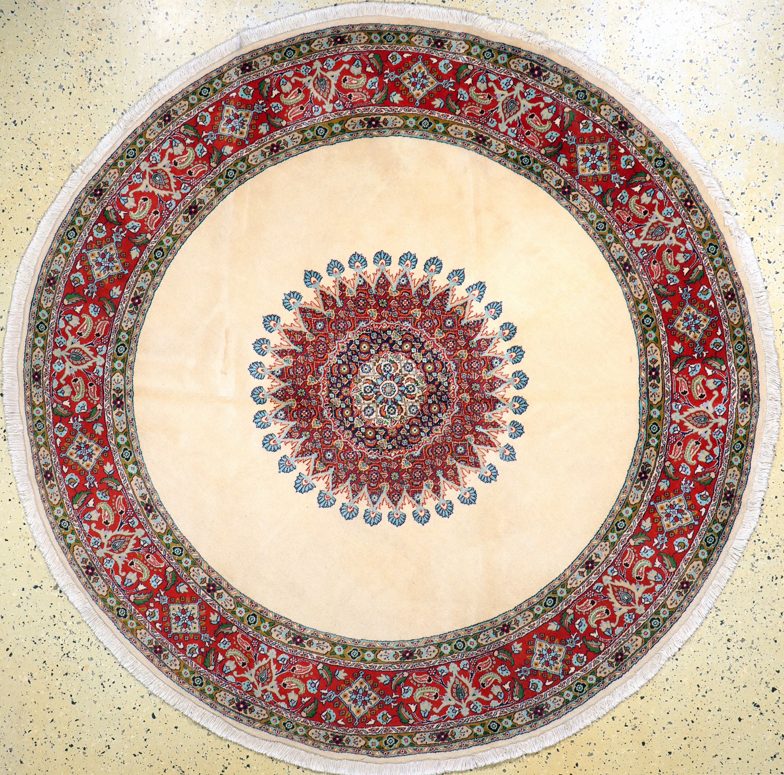 Mud fein, Persien, Ende 20.Jhd, Korkwolle mit Seide, durchmesser: ca. 200 cm, EHZ: 2