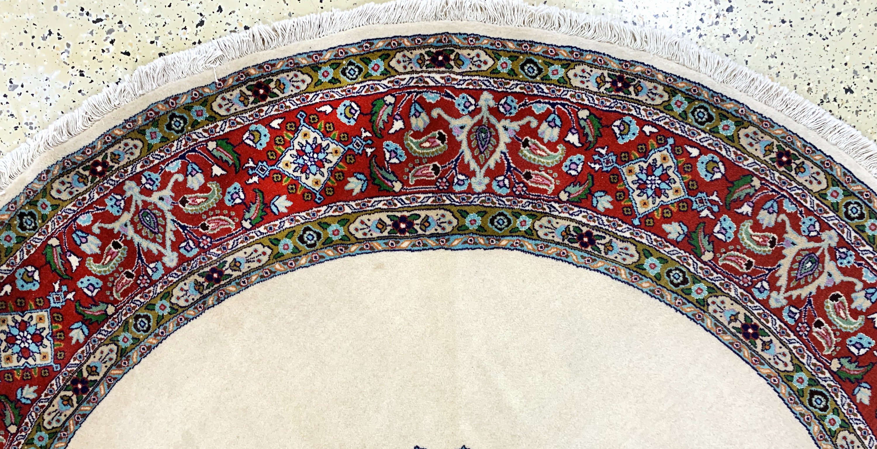 Detail a: Mud fein, Persien, Ende 20.Jhd, Korkwolle mit Seide, durchmesser: ca. 200 cm, EHZ: 2