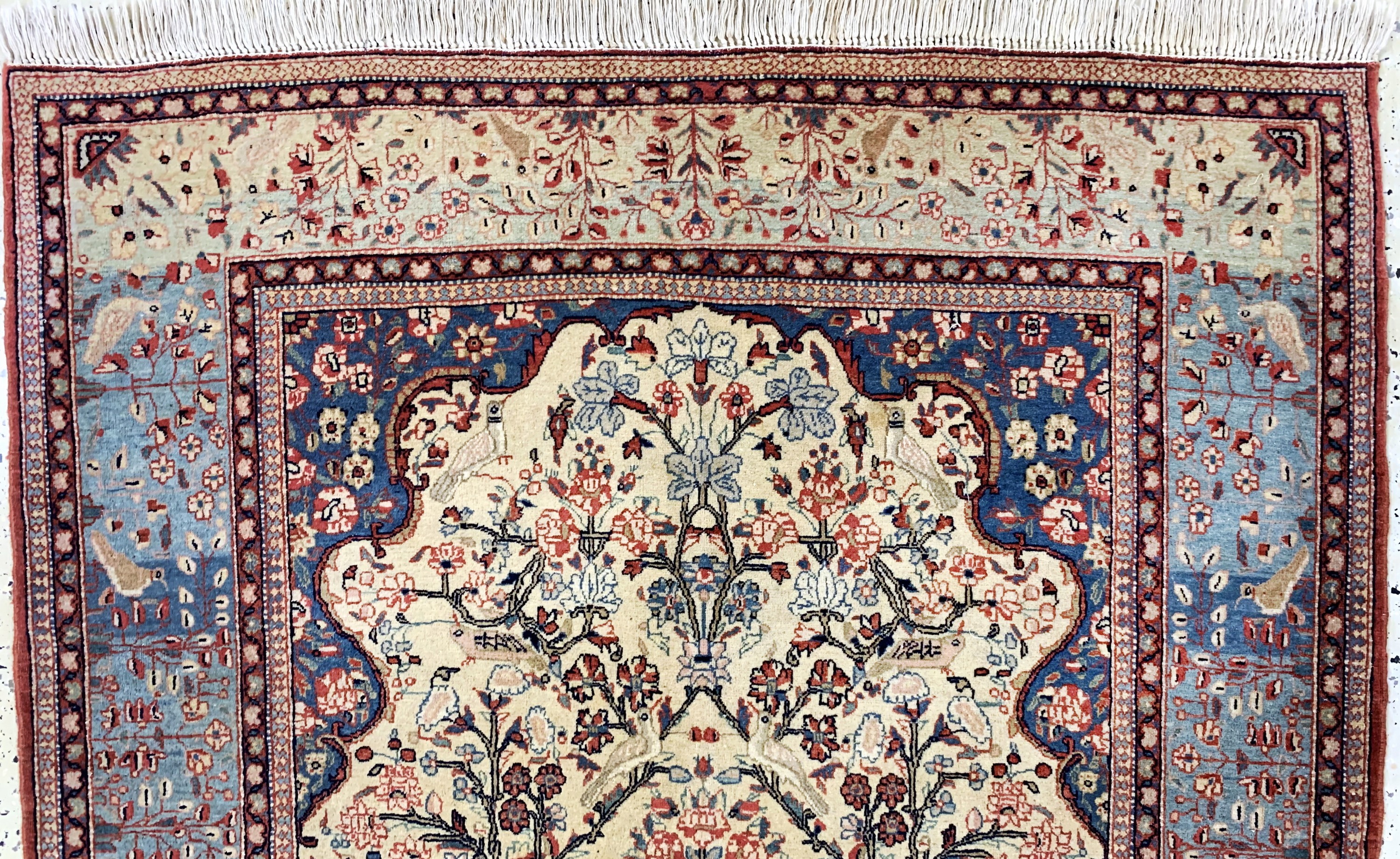 Detail a: Keschan"Mohtascham"antik, Persien, um 1900,Wolle auf Baumwolle, ca. 207 x 136 cm, EHZ: 2,(Fransen erneuert)
