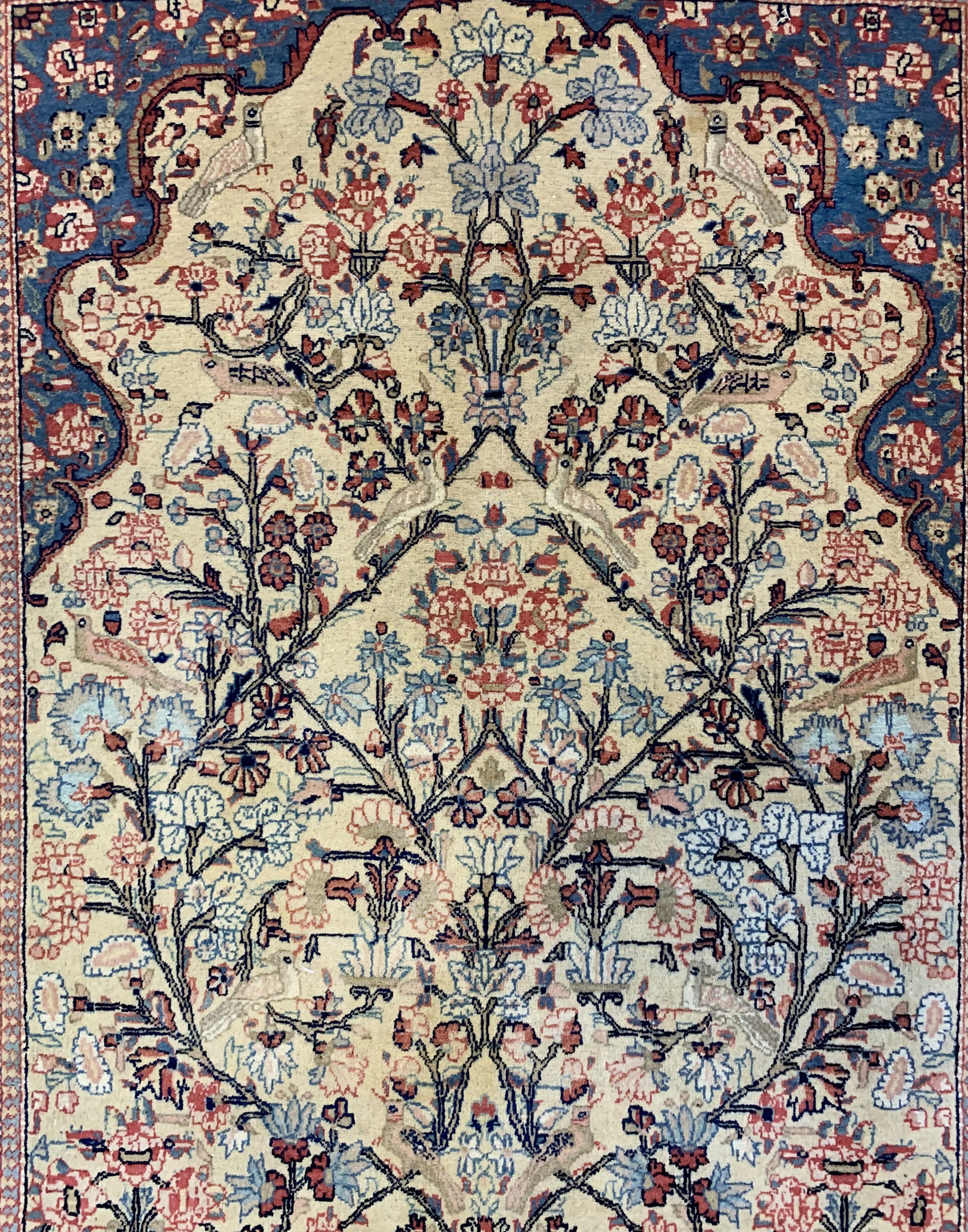 Detail b: Keschan"Mohtascham"antik, Persien, um 1900,Wolle auf Baumwolle, ca. 207 x 136 cm, EHZ: 2,(Fransen erneuert)