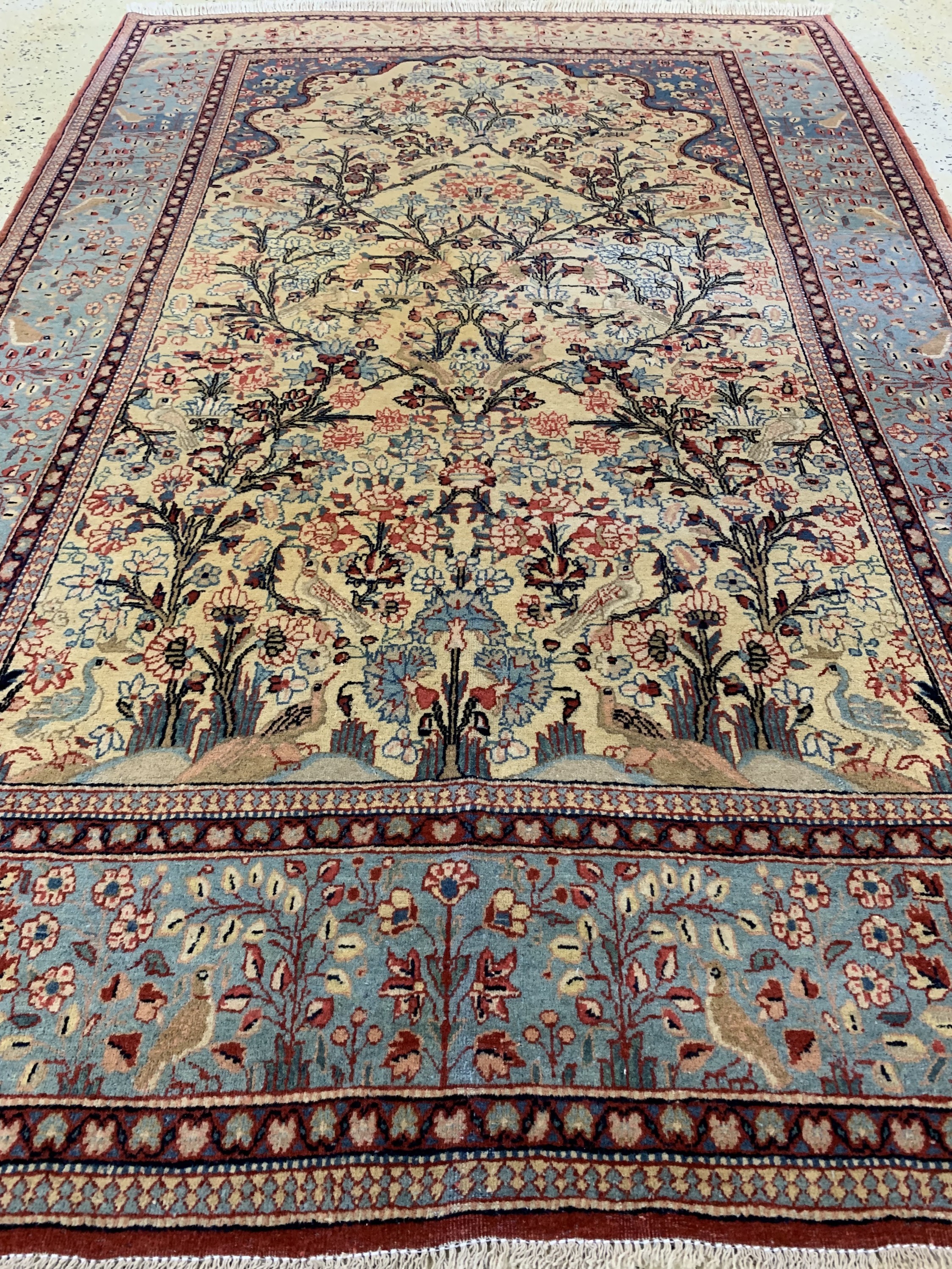 Detail d: Keschan"Mohtascham"antik, Persien, um 1900,Wolle auf Baumwolle, ca. 207 x 136 cm, EHZ: 2,(Fransen erneuert)