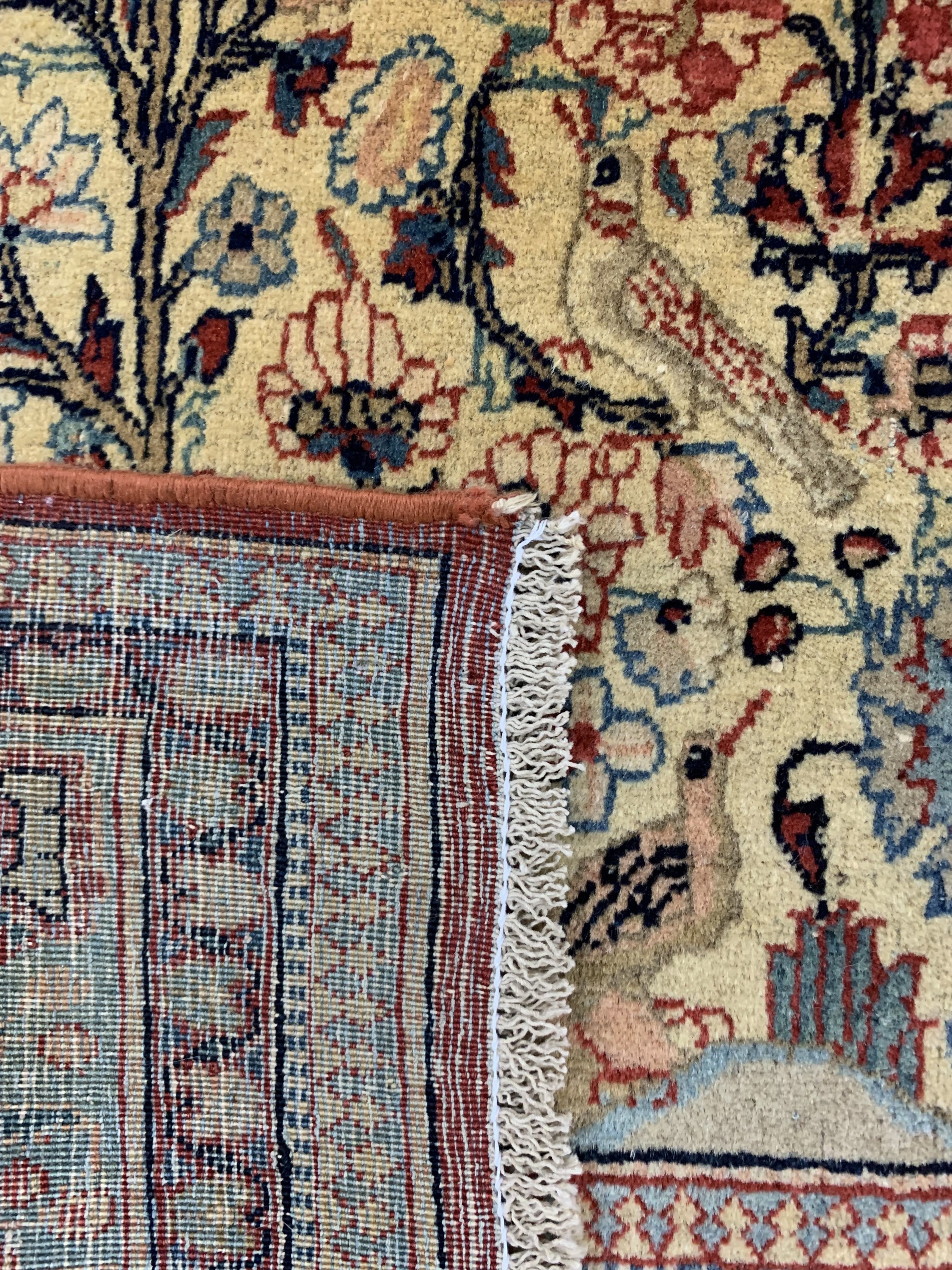 Detail e: Keschan"Mohtascham"antik, Persien, um 1900,Wolle auf Baumwolle, ca. 207 x 136 cm, EHZ: 2,(Fransen erneuert)