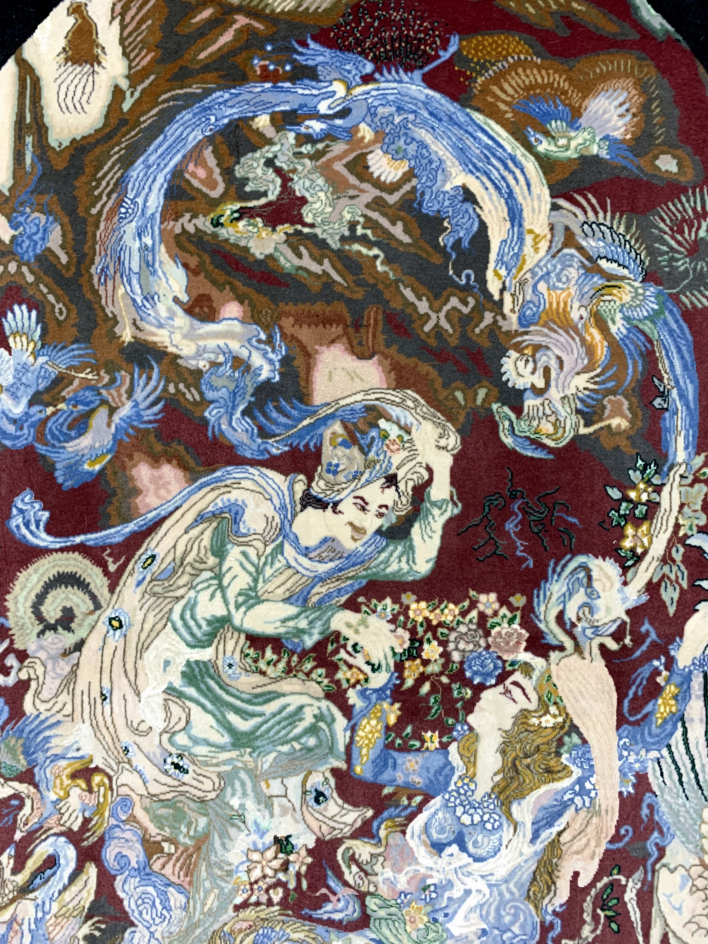 Detail b: Täbriz fein(50 Raj), Persien, Ende 20.Jhd, Korkwolle mit und auf Seide, ca. 155 x 103 cm,minimale Mottenfraß, EHZ: 2