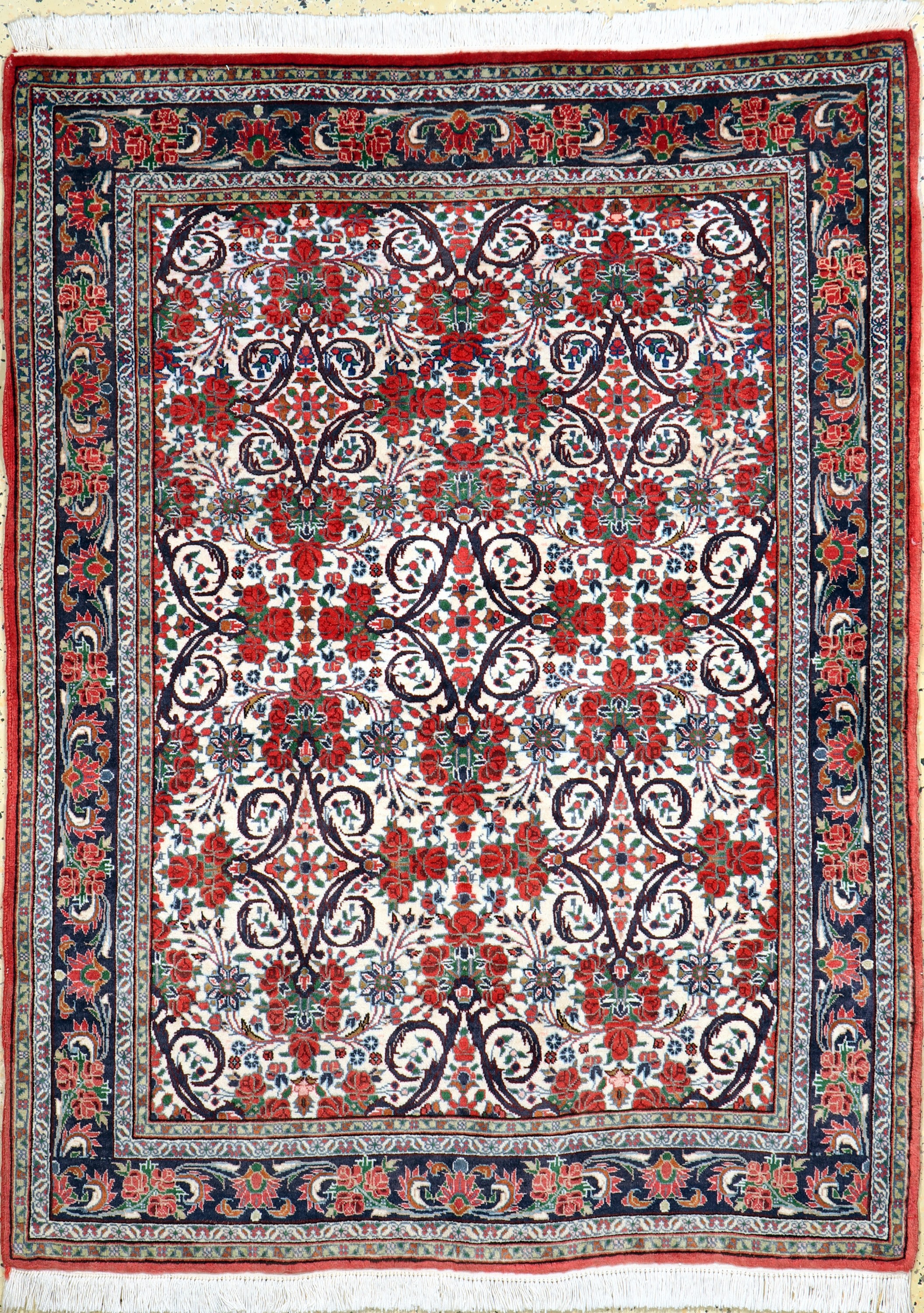 Rosenbidjar Kork fein, Persien, Ende 20.Jhd, Korkwolle, ca. 147 x 110 cm, EHZ: 2