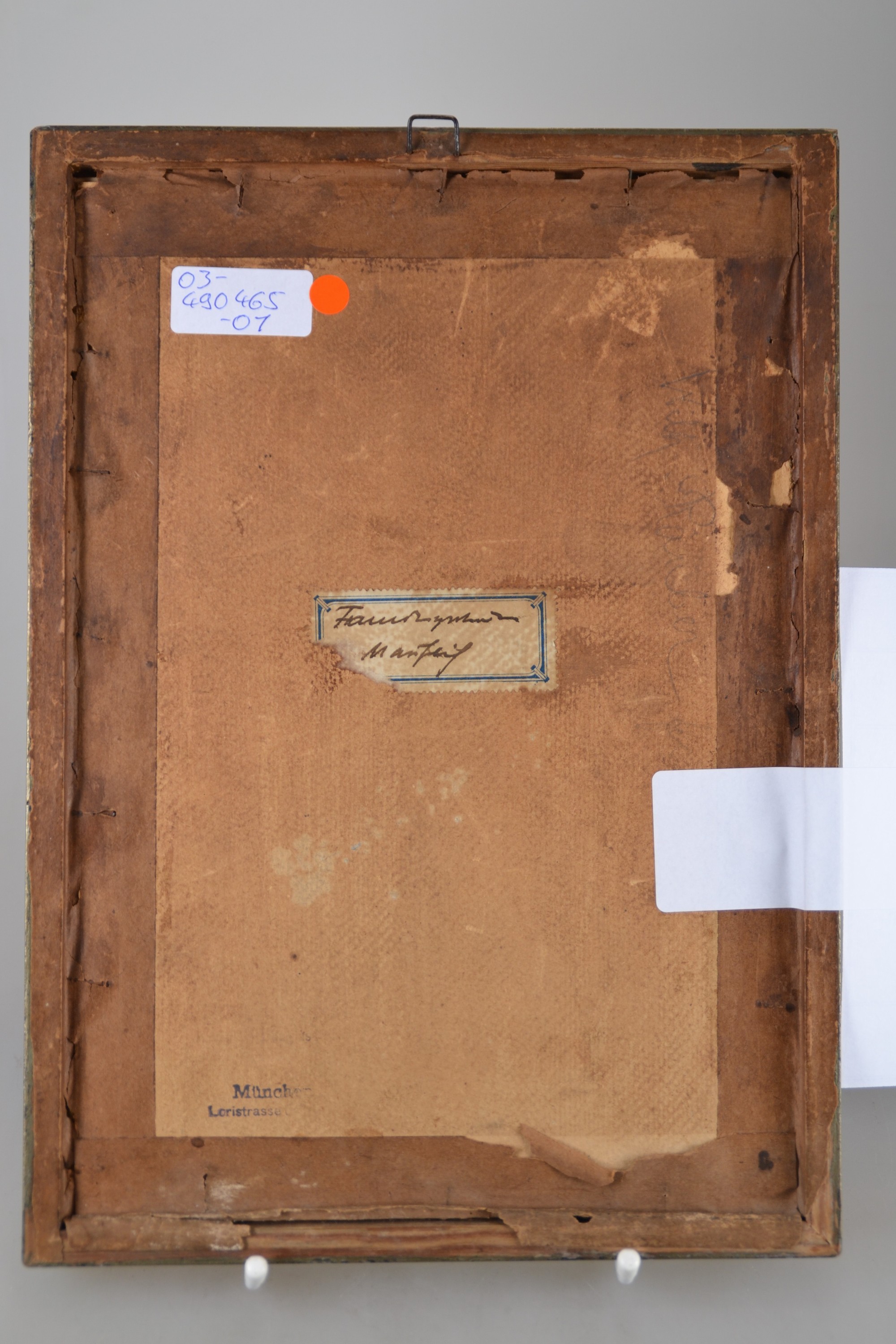 Detail d: Wilhelm Carl Räuber, 1849 Marienwerder-1926 München, Bleistift auf chamoisfarbenem Papier, Kniestück eines jungen Mädchens, 1876,bezeichnet ...