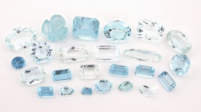 Image 26888247 - Lot lose Aquamarine, zus. ca. 75 ct, versch. Schliffformen, Größen und ...