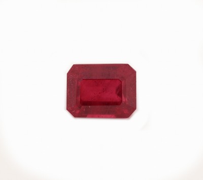 Image Loser Rubin, ca. 6.8 ct, oktogonaler Treppenschliff, beh., ca. 11.2 x 8.7 x 6.2 mm
