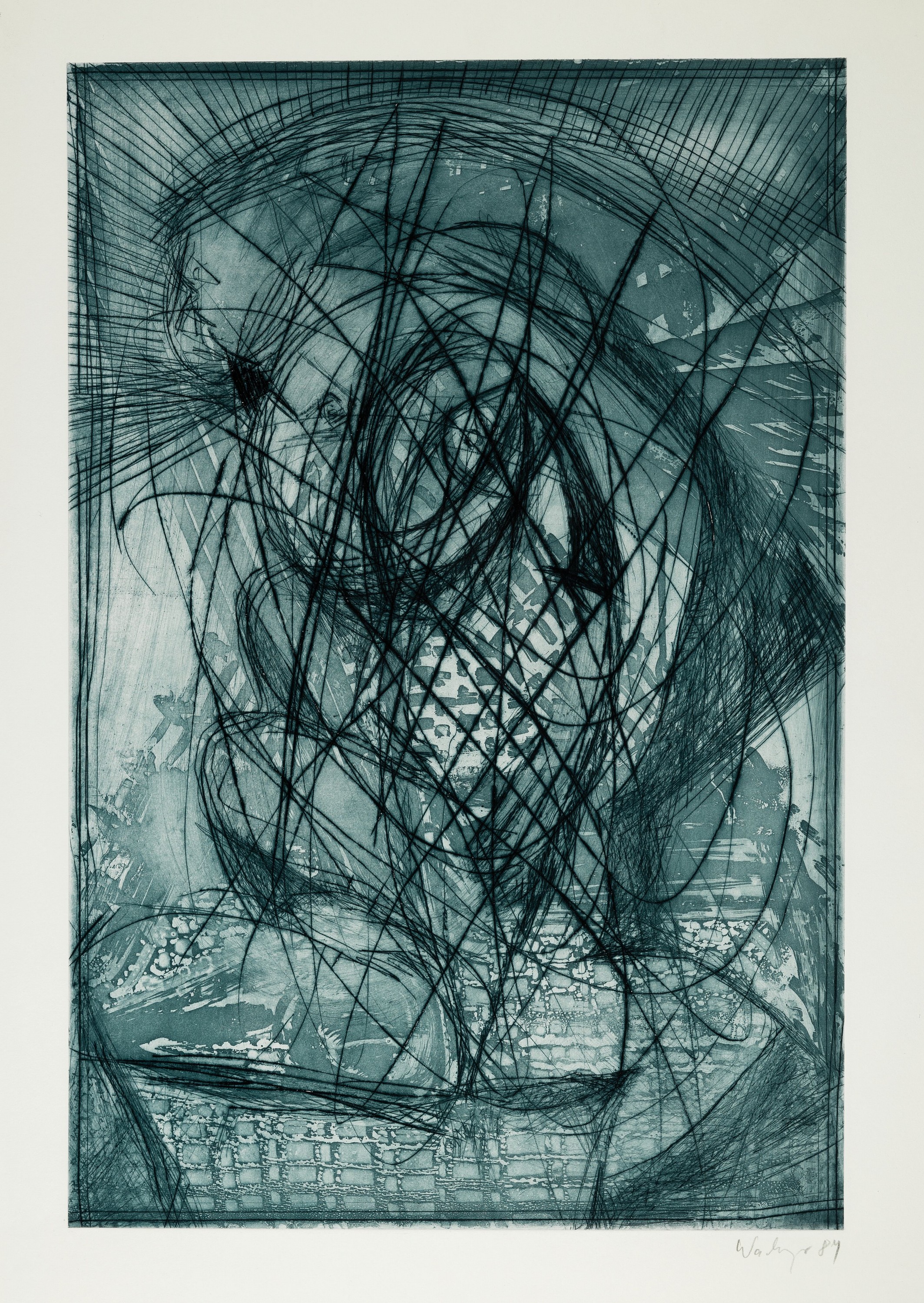 Thomas Wachweger, 1943 Breslau-2015, Nicht allein, Farblithographie, sign. und dat. 84, ca. 60x40c, u.Gl., R: ca. 73x53cm