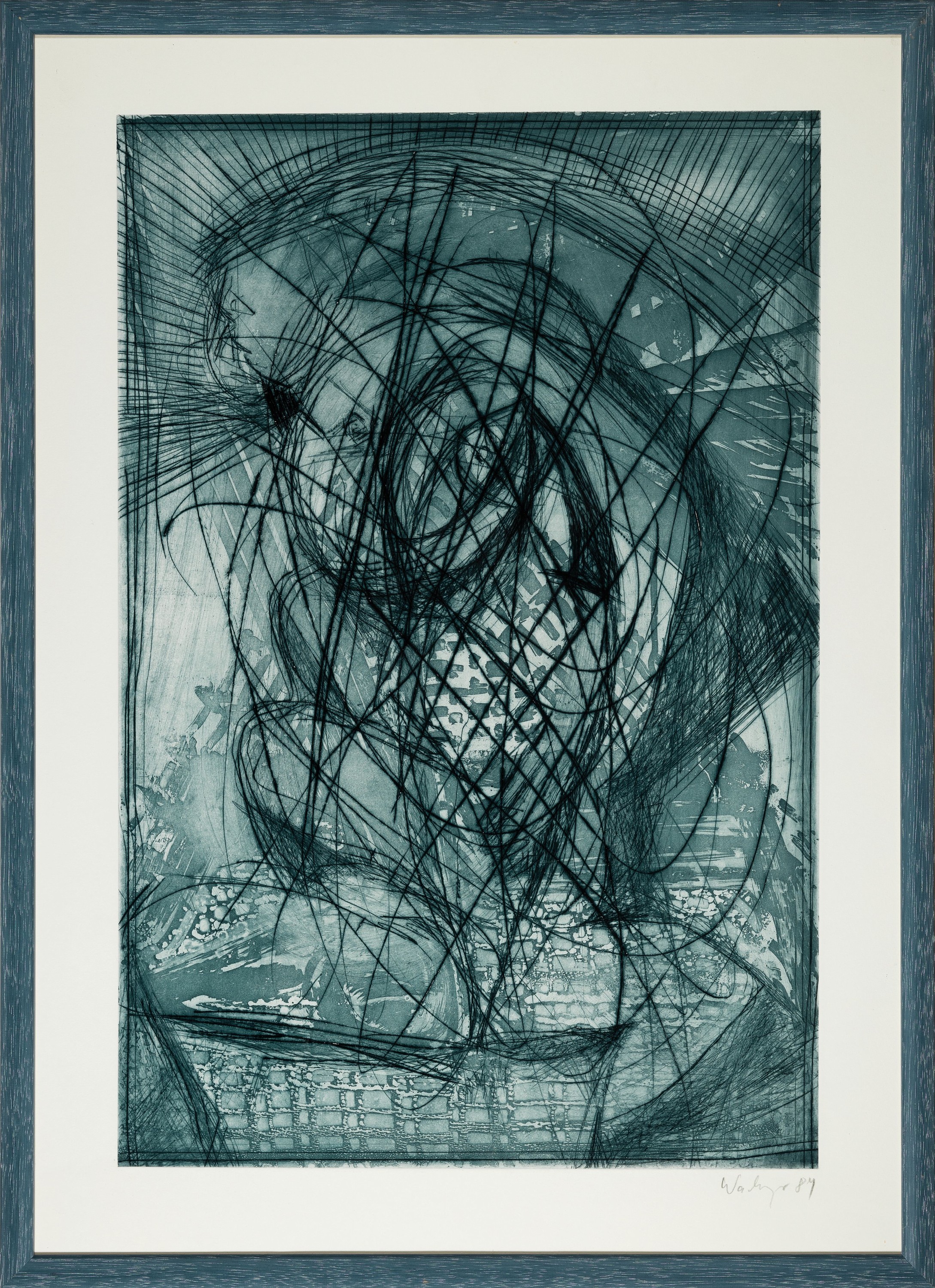 Detail k: Thomas Wachweger, 1943 Breslau-2015, Nicht allein, Farblithographie, sign. und dat. 84, ca. 60x40c, u.Gl., R: ca. 73x53cm