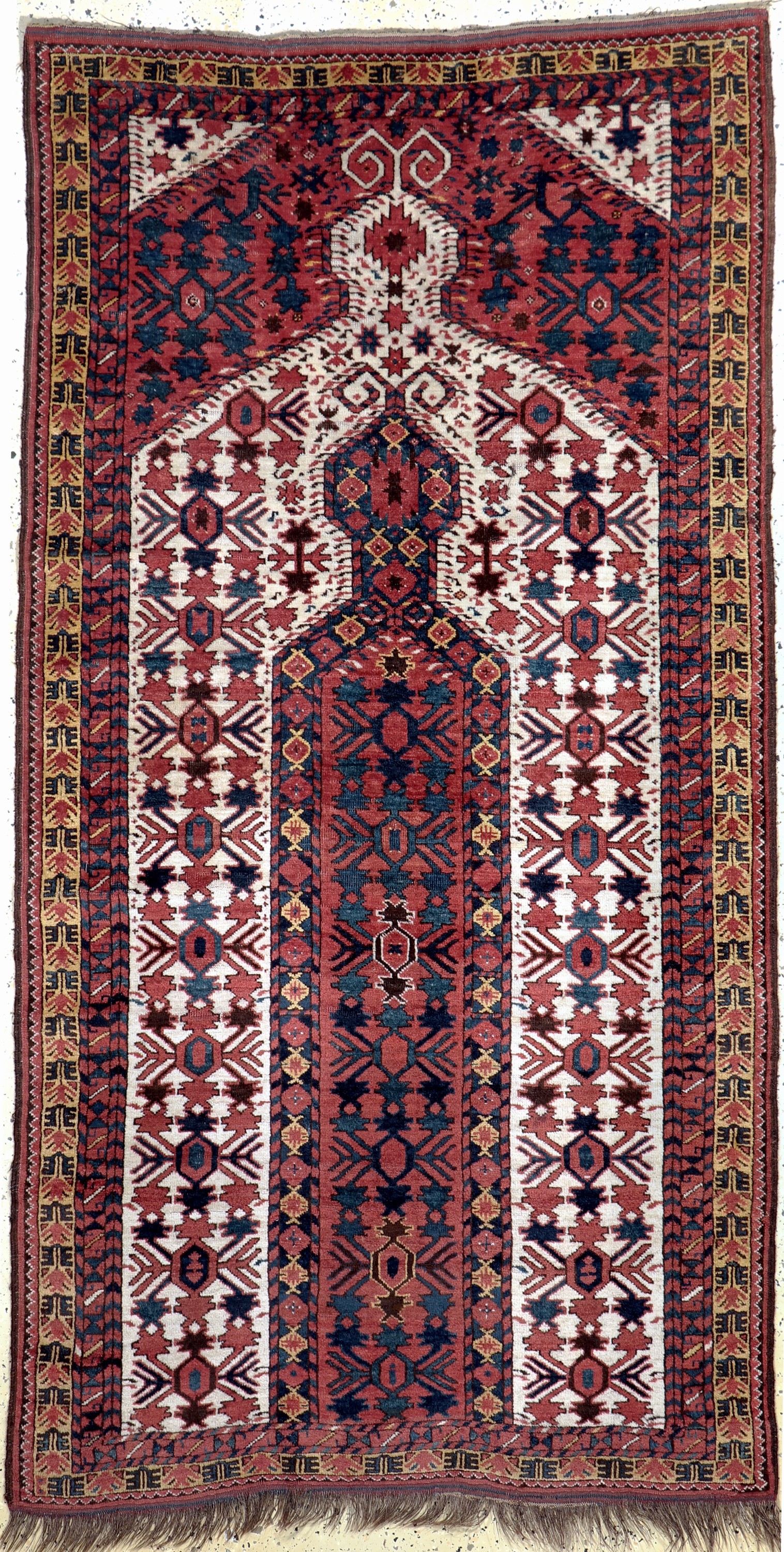 Beschir"Gebetsteppich"antik, Turkmenistan, 19.Jhd, Wolle auf Wolle, ca. 230 x 120 cm, EHZ: 2, (fachkundig restauriert)