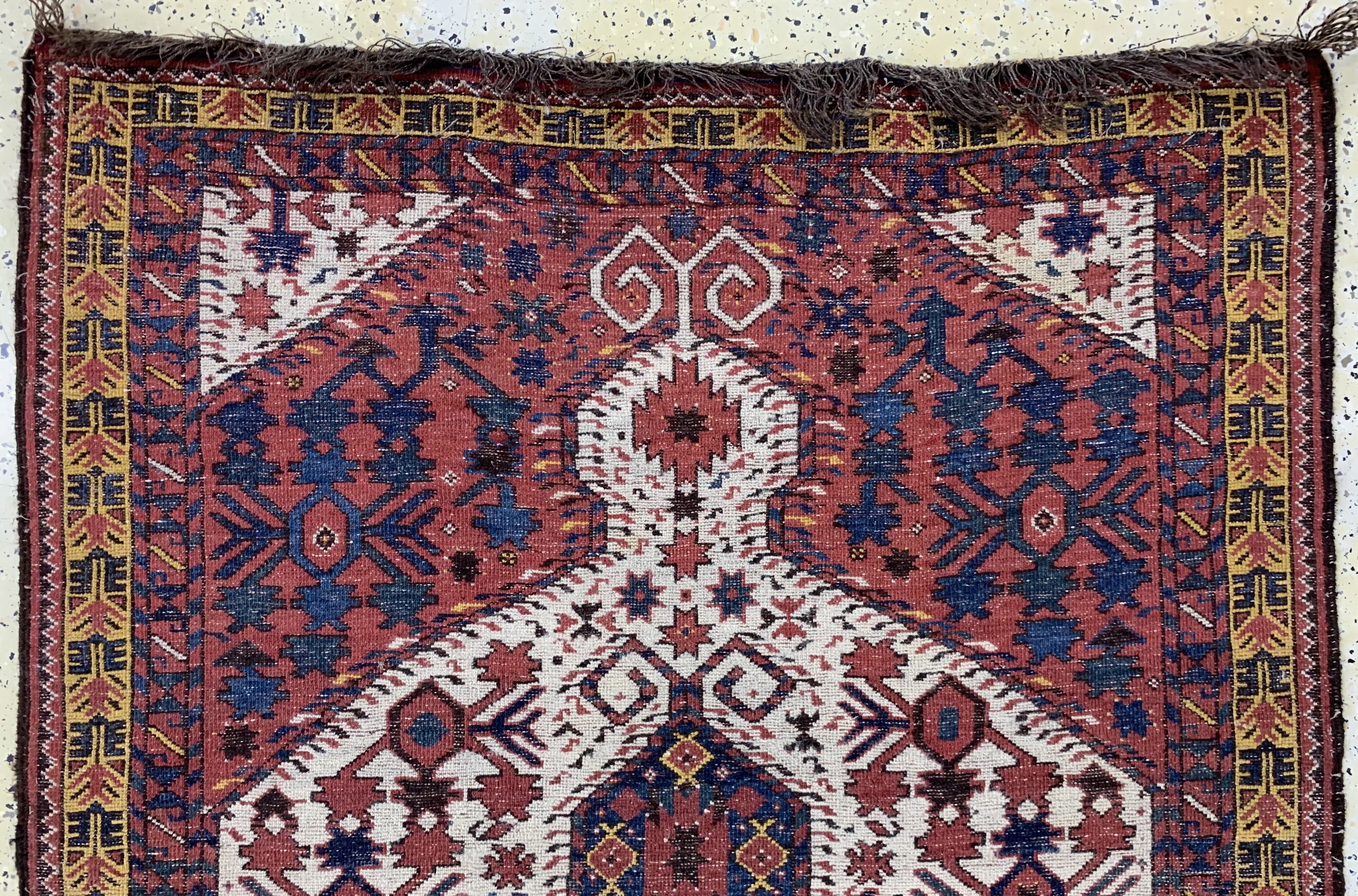Detail f: Beschir"Gebetsteppich"antik, Turkmenistan, 19.Jhd, Wolle auf Wolle, ca. 230 x 120 cm, EHZ: 2, (fachkundig restauriert)