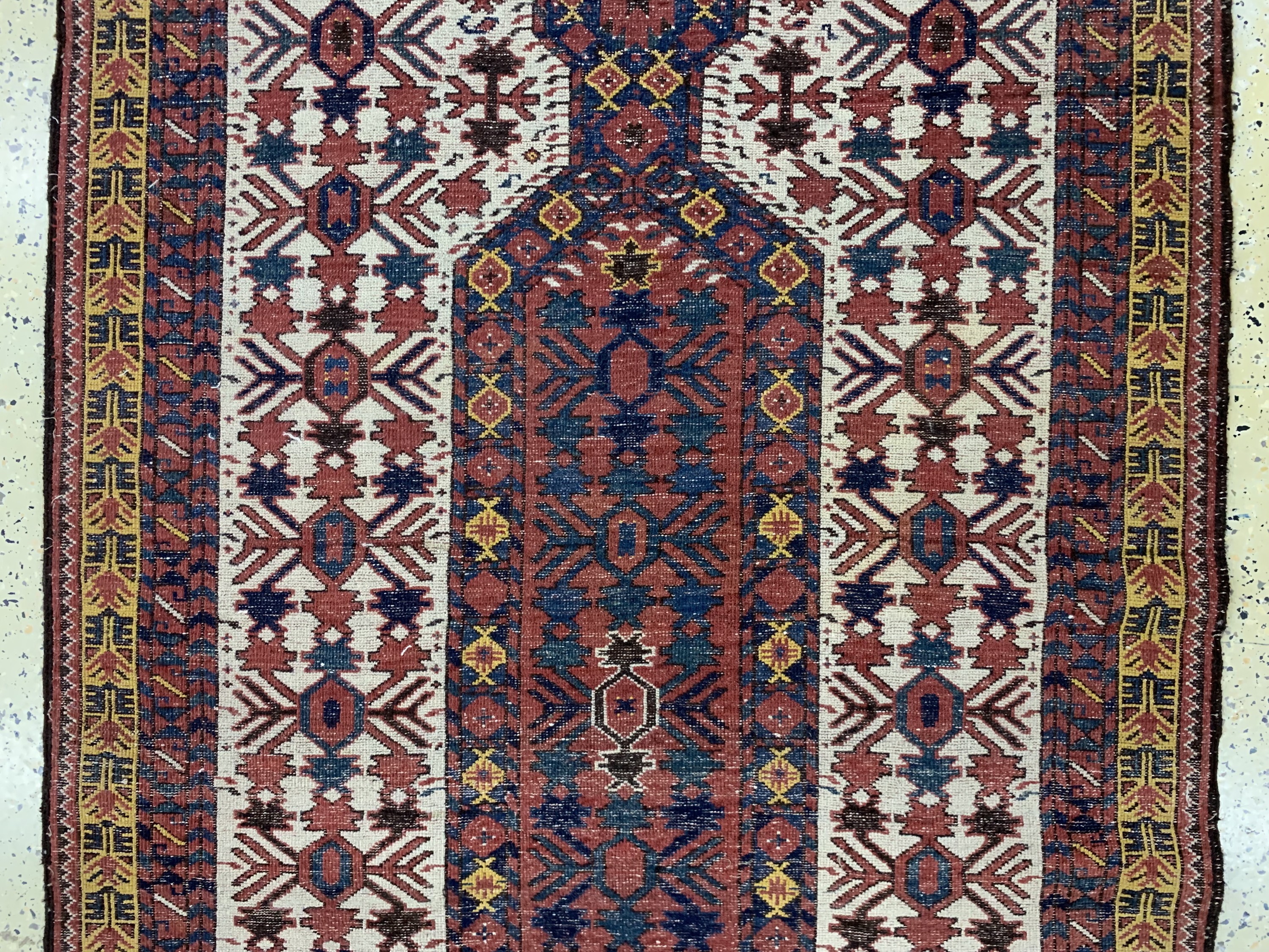 Detail g: Beschir"Gebetsteppich"antik, Turkmenistan, 19.Jhd, Wolle auf Wolle, ca. 230 x 120 cm, EHZ: 2, (fachkundig restauriert)