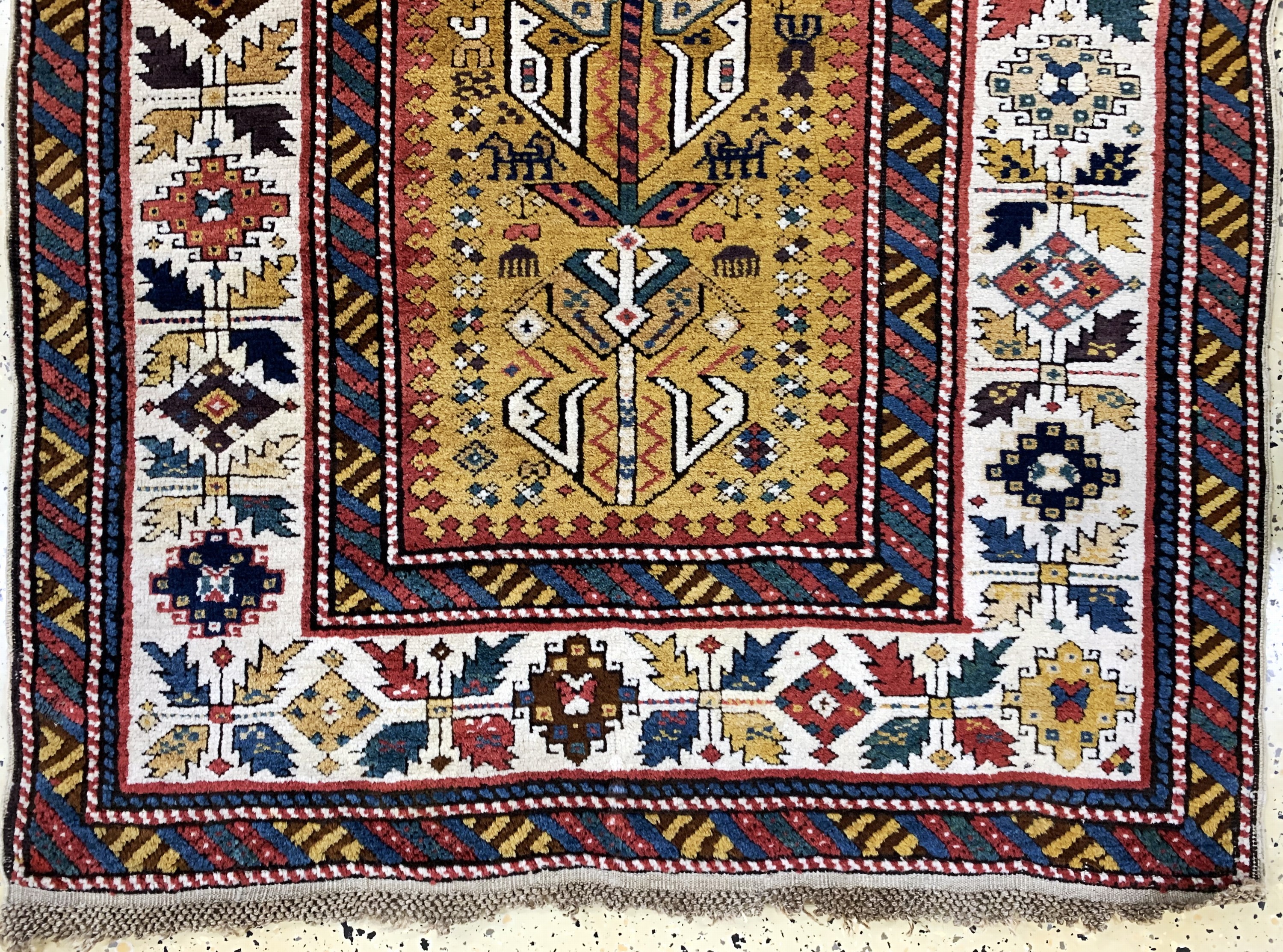 Detail b: "Kuba-Schirwan"antik, Kaukasus, 19.Jhd, Wolle auf Wolle, ca. 205 x 110 cm, EHZ: 2
