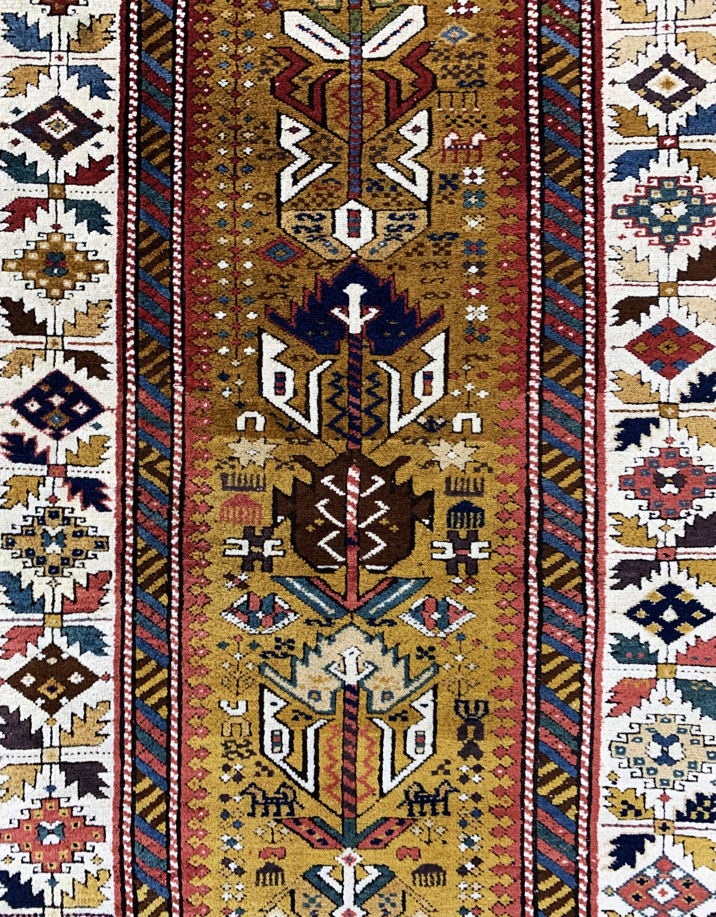 Detail c: "Kuba-Schirwan"antik, Kaukasus, 19.Jhd, Wolle auf Wolle, ca. 205 x 110 cm, EHZ: 2