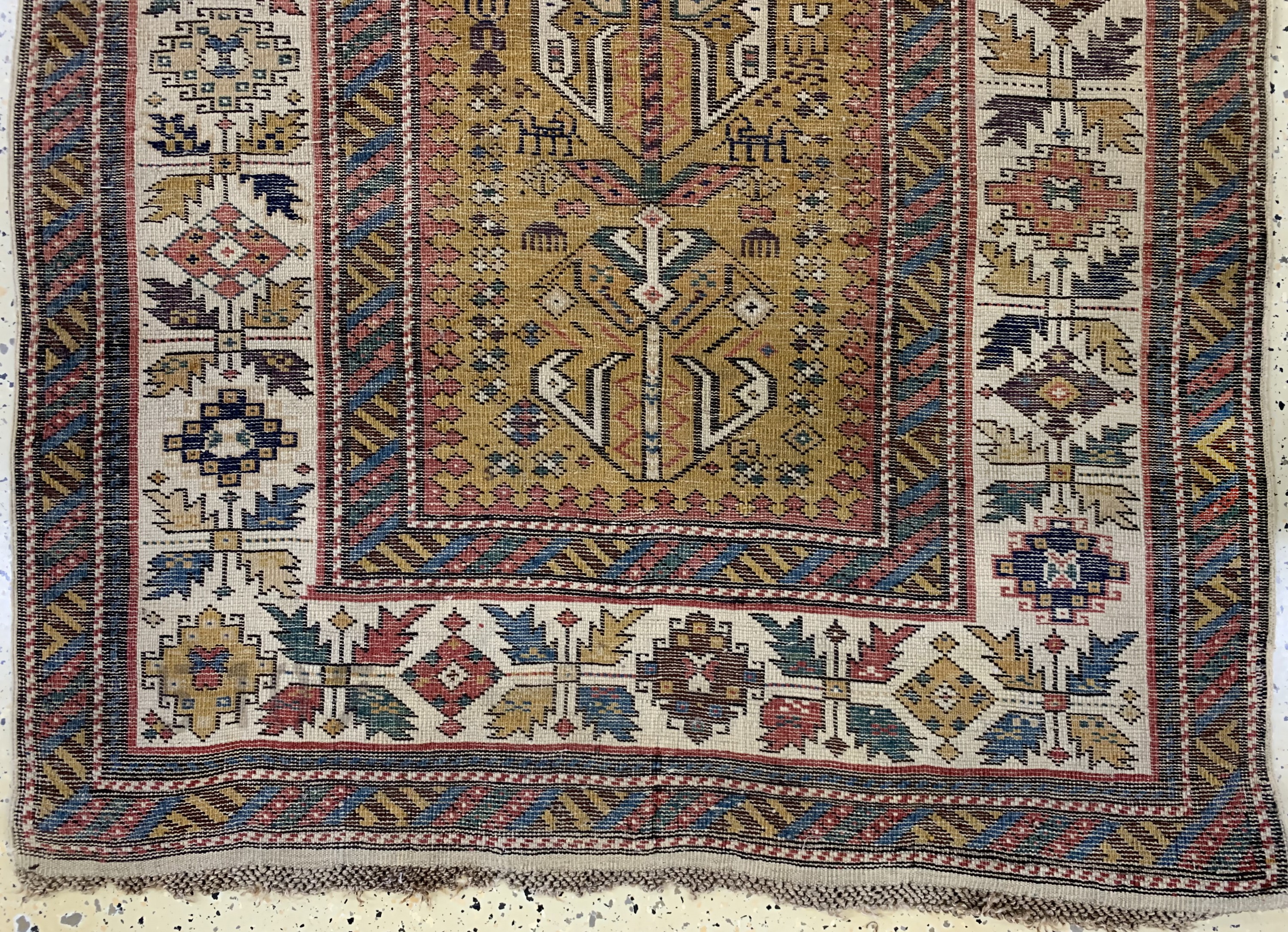 Detail g: "Kuba-Schirwan"antik, Kaukasus, 19.Jhd, Wolle auf Wolle, ca. 205 x 110 cm, EHZ: 2