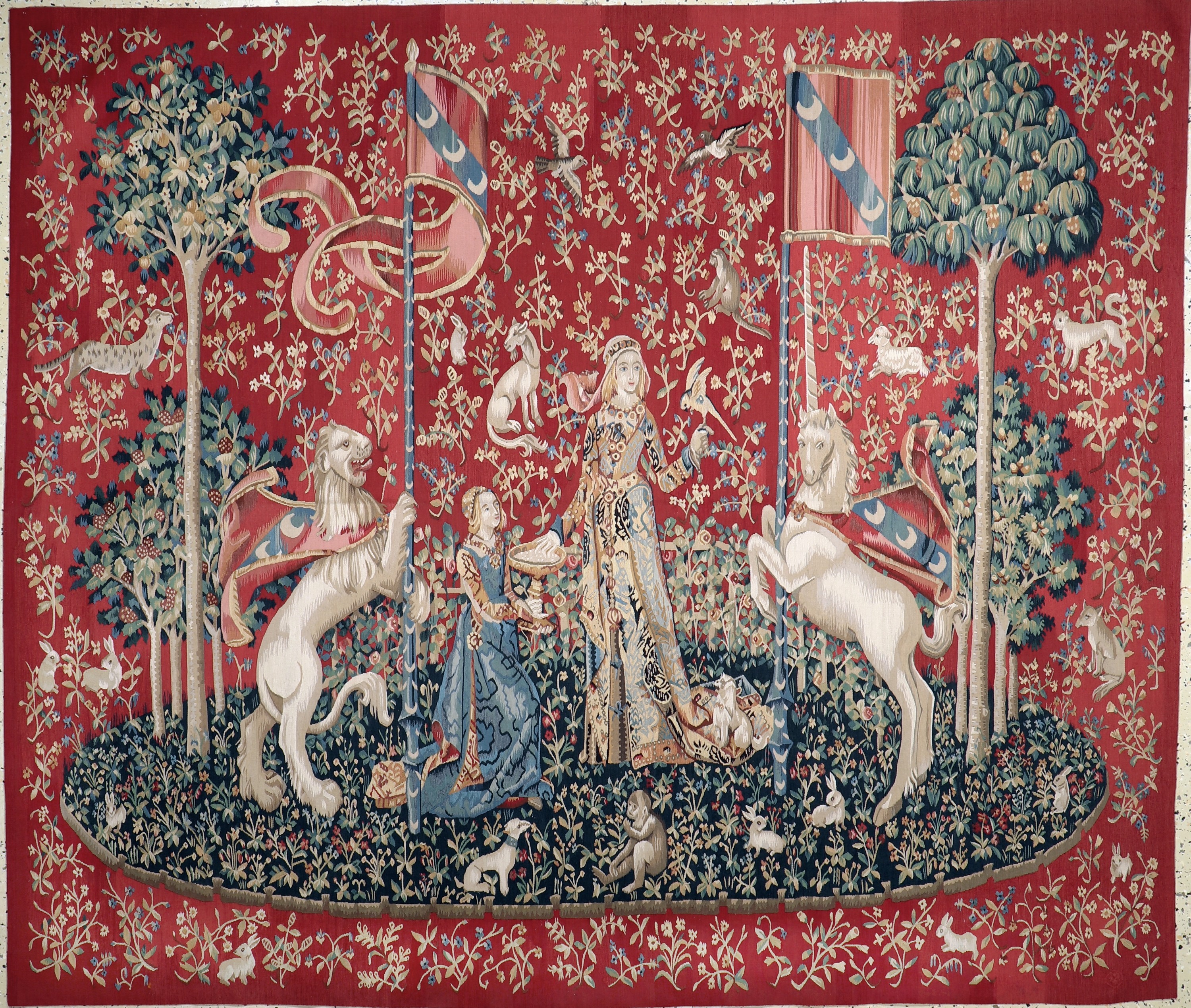 Tapesserie alt, Belgien, Anfang 20.Jhd, Wolle auf Baumwolle, ca. 220 x 190 cm, EHZ: 1 (nahezu Neuwertig).