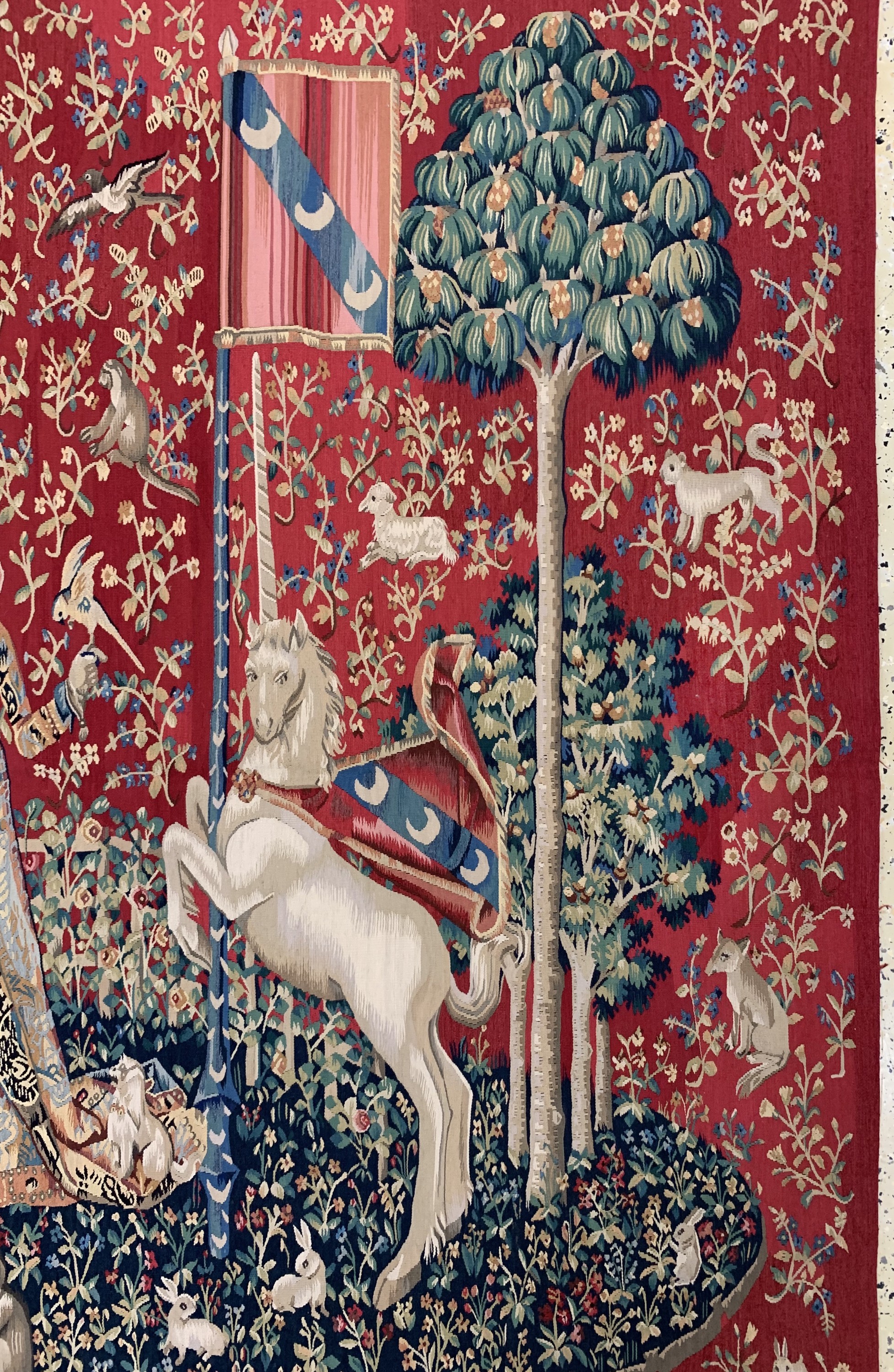 Detail a: Tapesserie alt, Belgien, Anfang 20.Jhd, Wolle auf Baumwolle, ca. 220 x 190 cm, EHZ: 1 (nahezu Neuwertig).