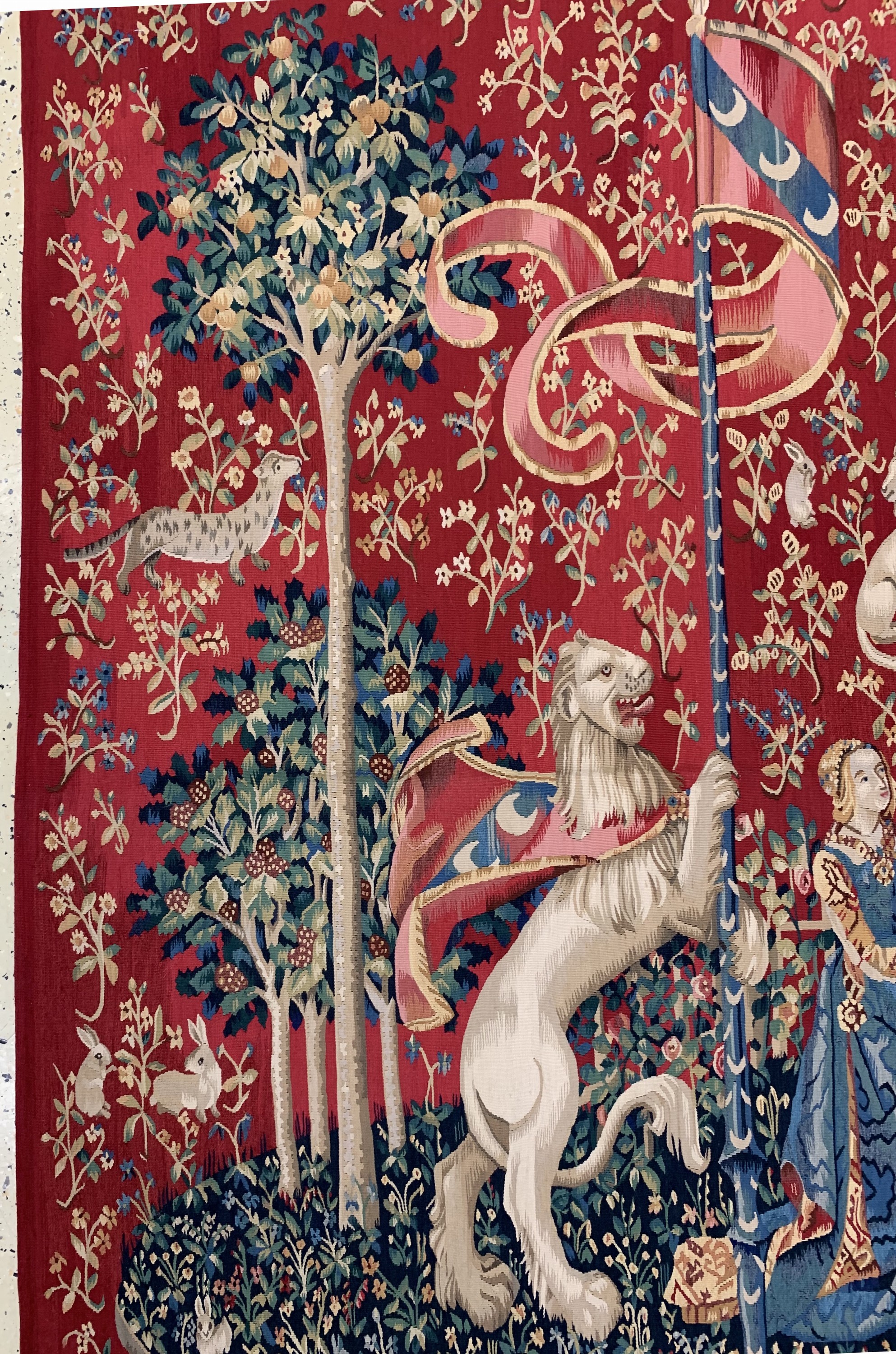Detail c: Tapesserie alt, Belgien, Anfang 20.Jhd, Wolle auf Baumwolle, ca. 220 x 190 cm, EHZ: 1 (nahezu Neuwertig).