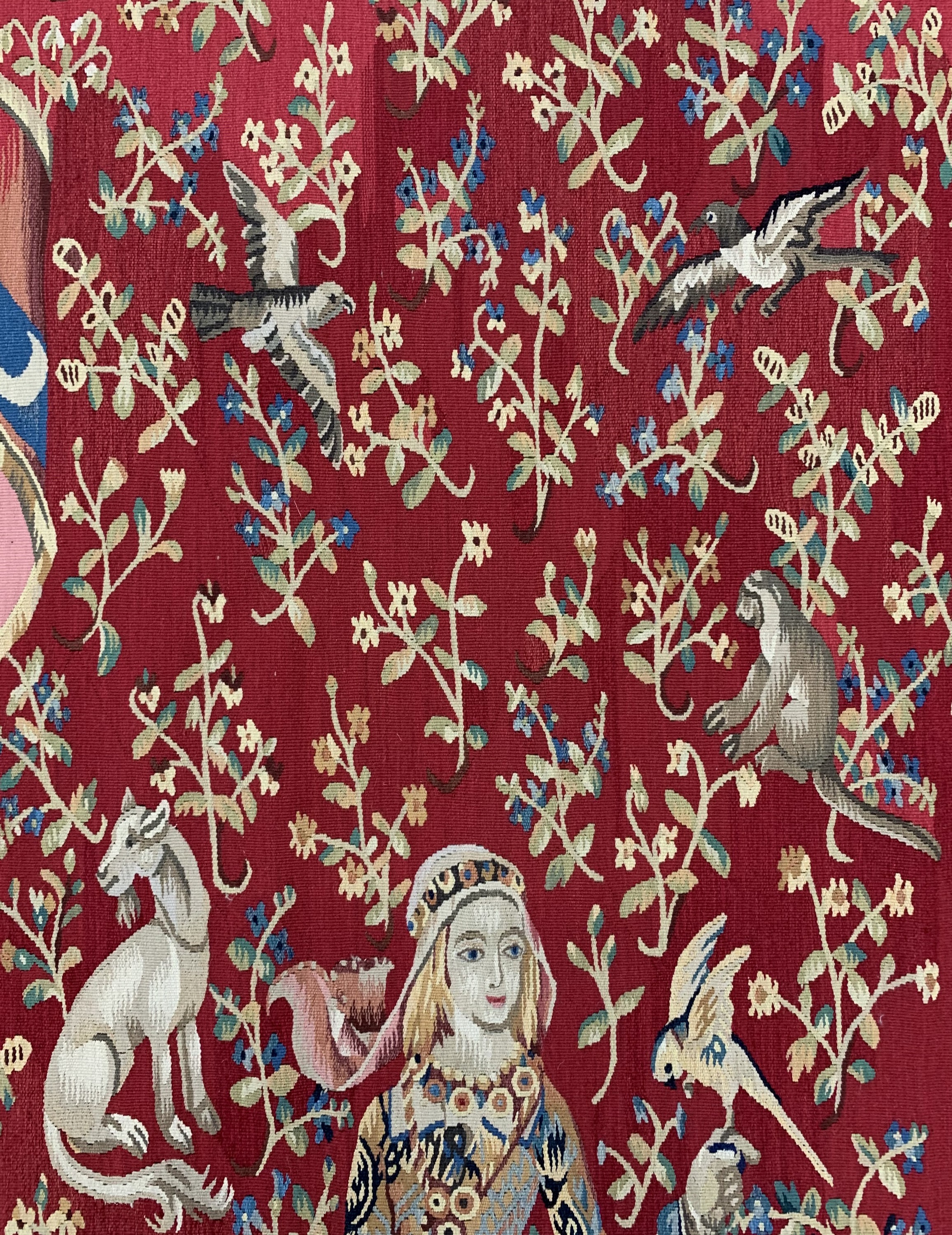 Detail d: Tapesserie alt, Belgien, Anfang 20.Jhd, Wolle auf Baumwolle, ca. 220 x 190 cm, EHZ: 1 (nahezu Neuwertig).