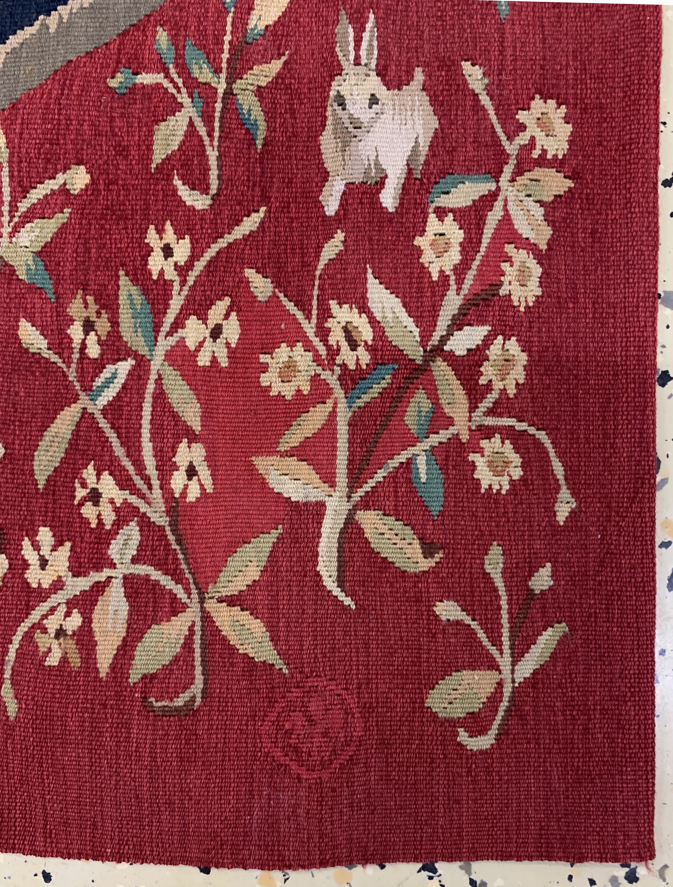 Detail f: Tapesserie alt, Belgien, Anfang 20.Jhd, Wolle auf Baumwolle, ca. 220 x 190 cm, EHZ: 1 (nahezu Neuwertig).
