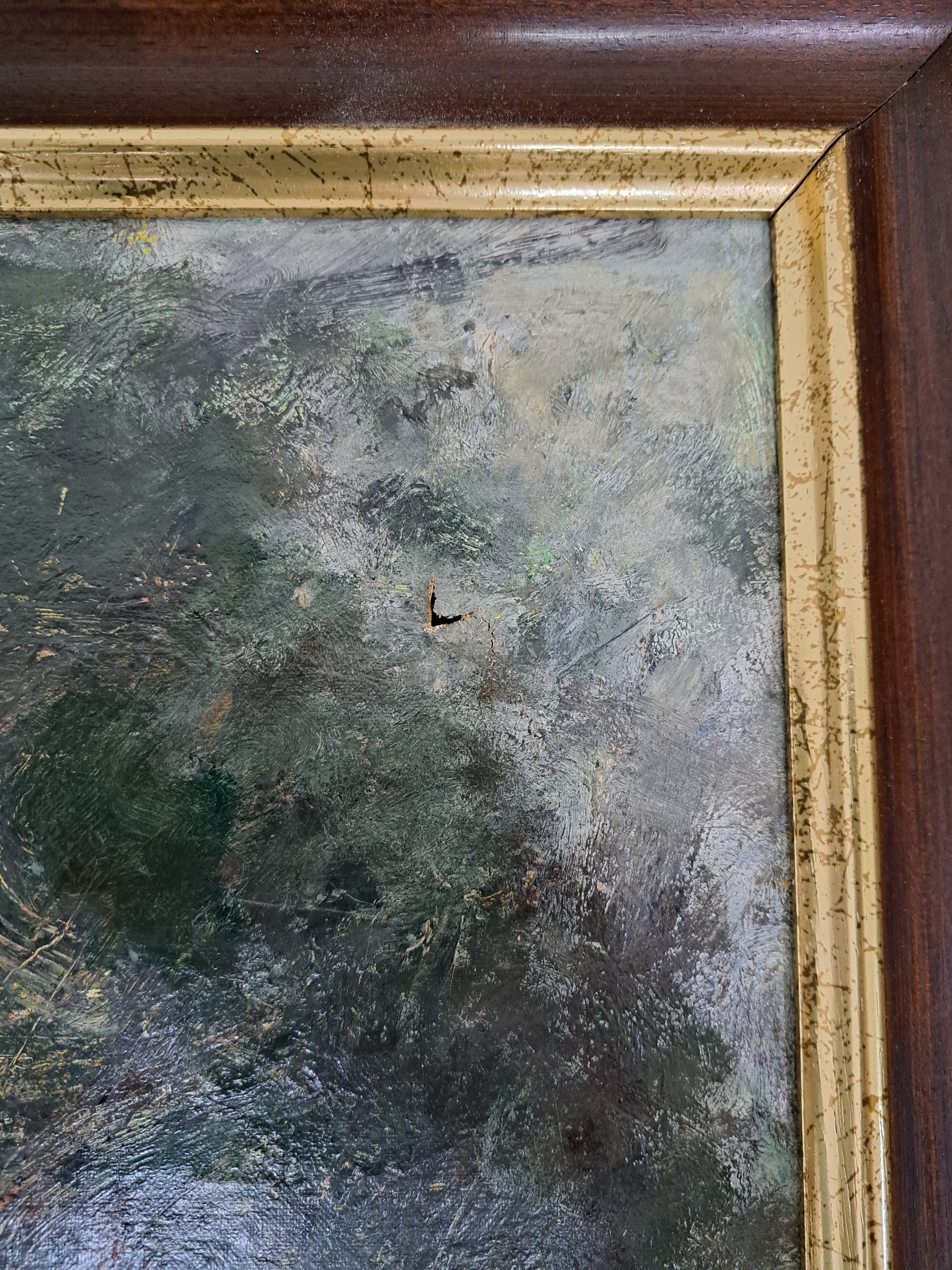 Detail m: Alois De Laet, 1866-1949 Antwerpen, flämische Bachlandschaft mit rastender Magd, links unten signiert, Öl/Lwd, 70x96 cm, Rahmen85x112 cm