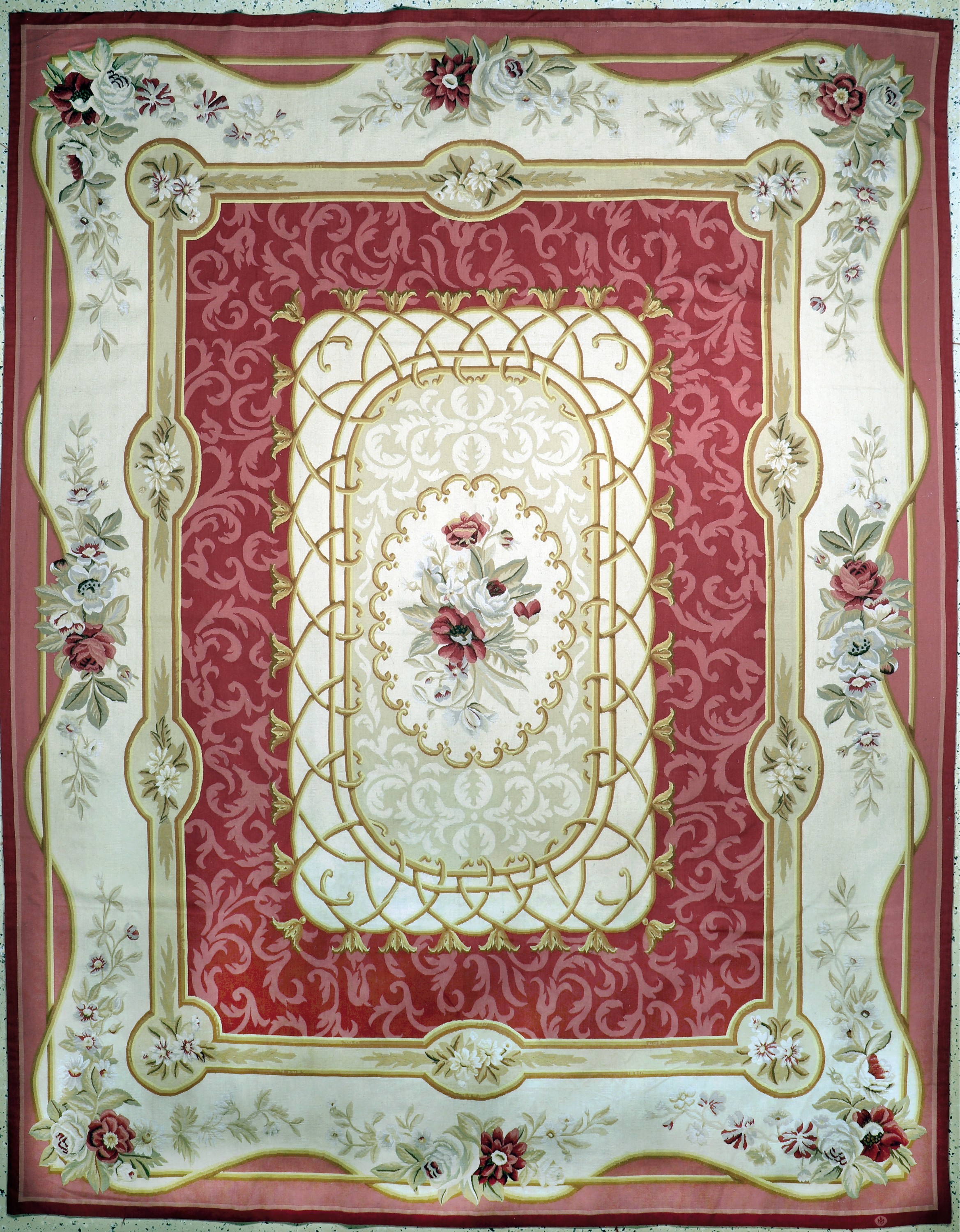 Aubusson"flachgewebt", China, Ende 20.Jhd, Wolle auf Baumwolle, ca. 300 x 234 cm, EHZ: 1-2
