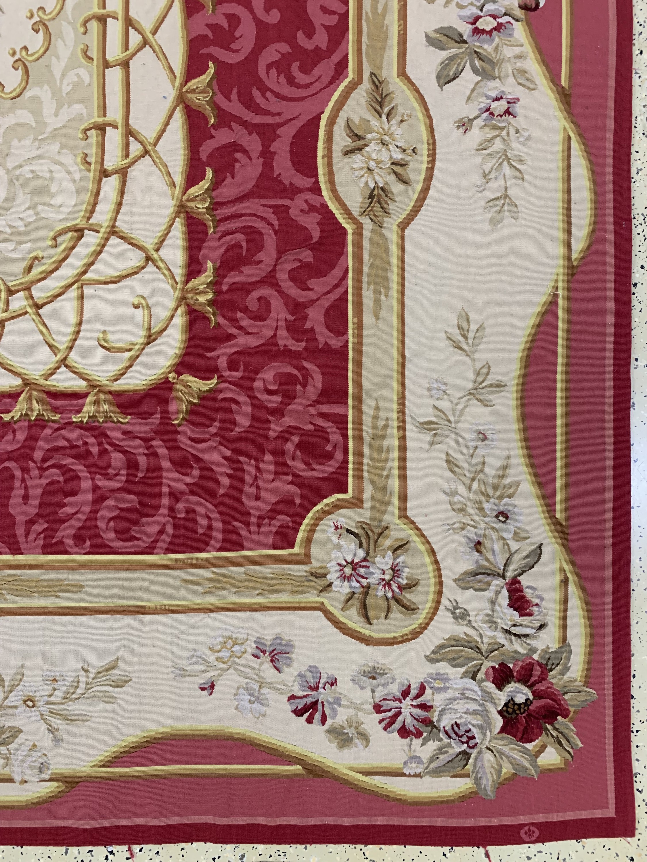 Detail a: Aubusson"flachgewebt", China, Ende 20.Jhd, Wolle auf Baumwolle, ca. 300 x 234 cm, EHZ: 1-2
