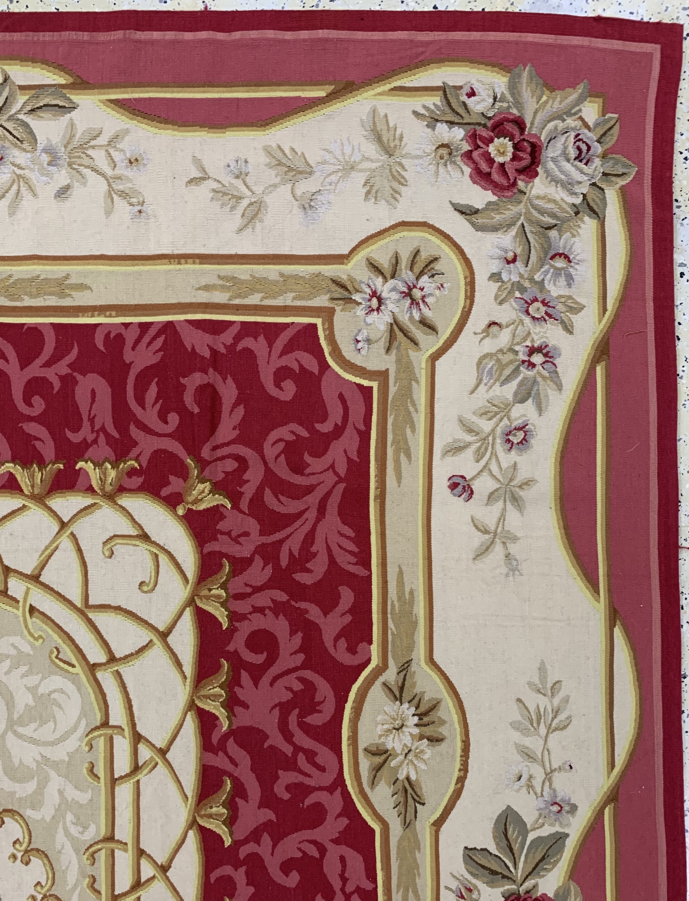 Detail e: Aubusson"flachgewebt", China, Ende 20.Jhd, Wolle auf Baumwolle, ca. 300 x 234 cm, EHZ: 1-2