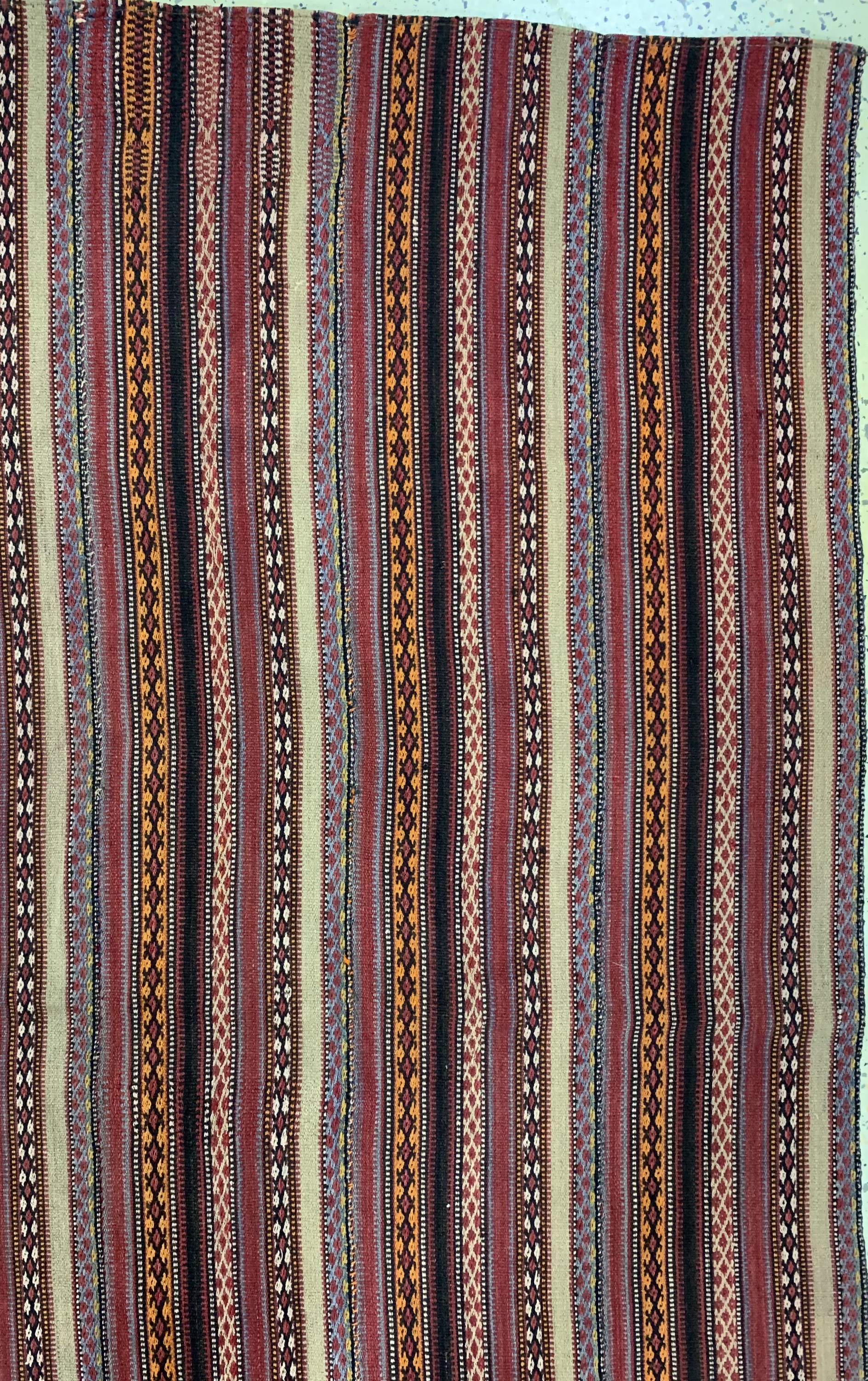 Detail d: Djajim"Nomaden-Decke", Persien, Anfang 20.Jhd, Wolle auf Wolle, ca. 183 x 180 cm, EHZ: 2(8 Bahnig)