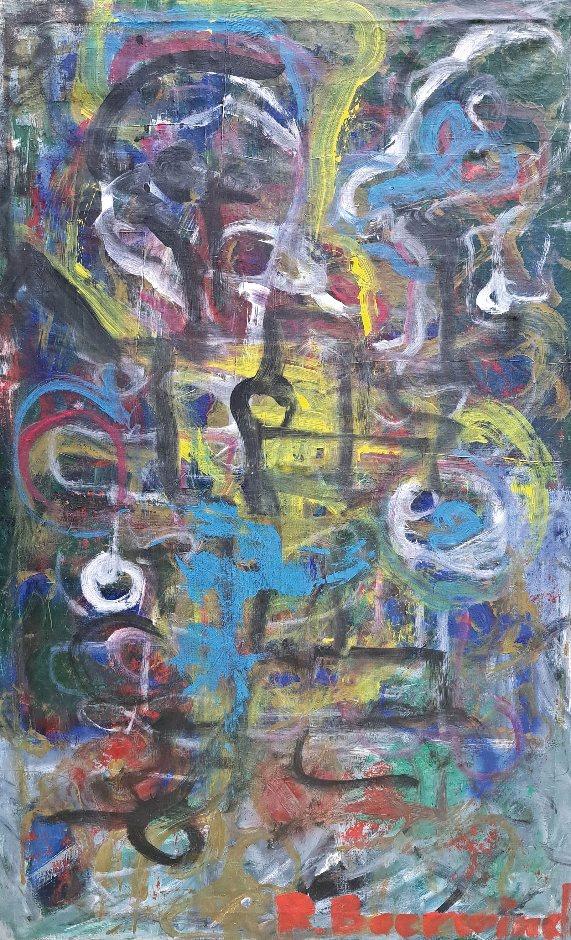 Rudi Baerwind, 1910-1982 Mannheim, Abstrakte Komposition, Paar, Öl/Lwd, rechts unten sign., ca. 140x89cm