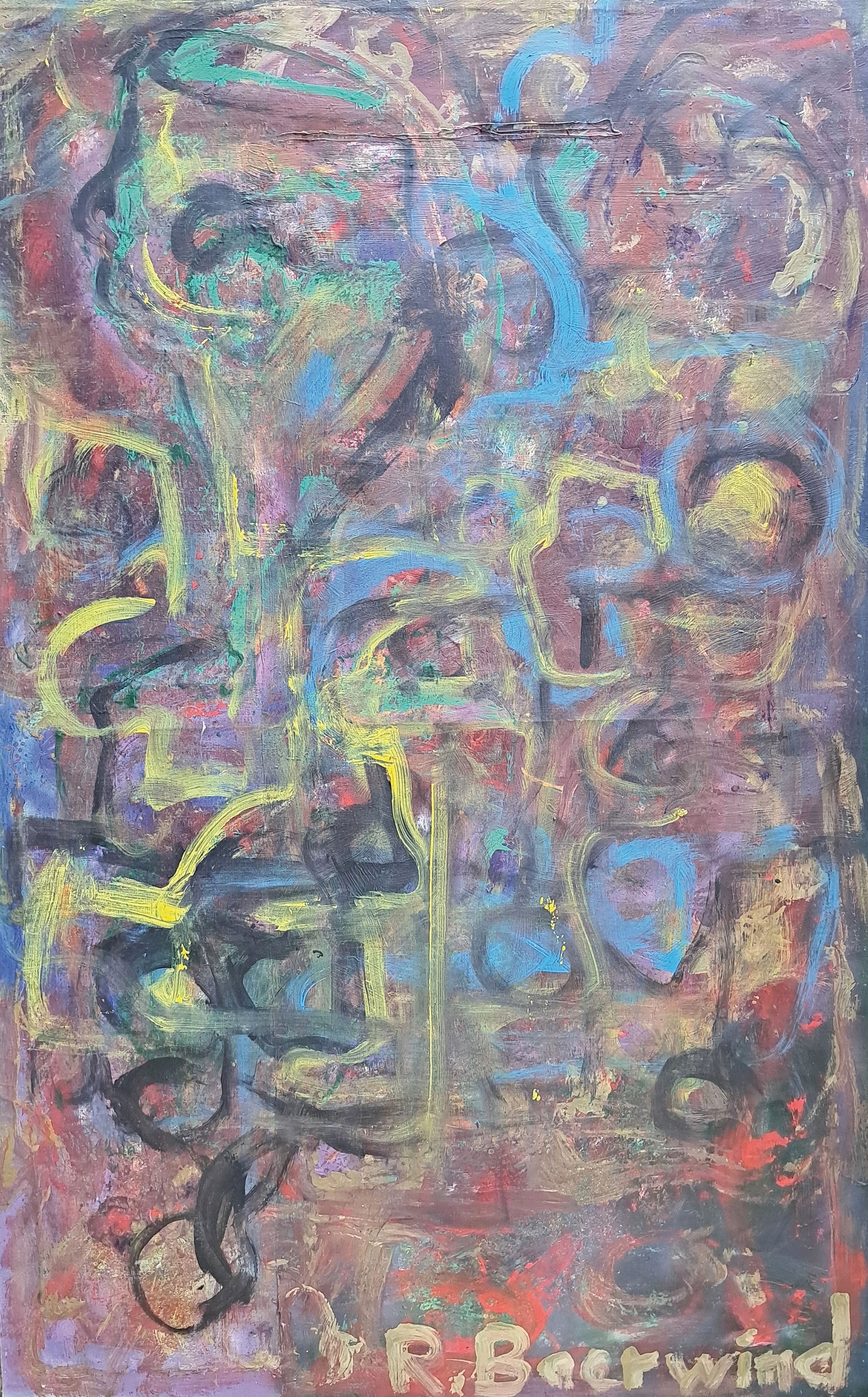 Rudi Baerwind, 1910-1982 Mannheim, Abstrakte Komposition, Öl/Lwd, rechts unten sign., ca. 140x90cm