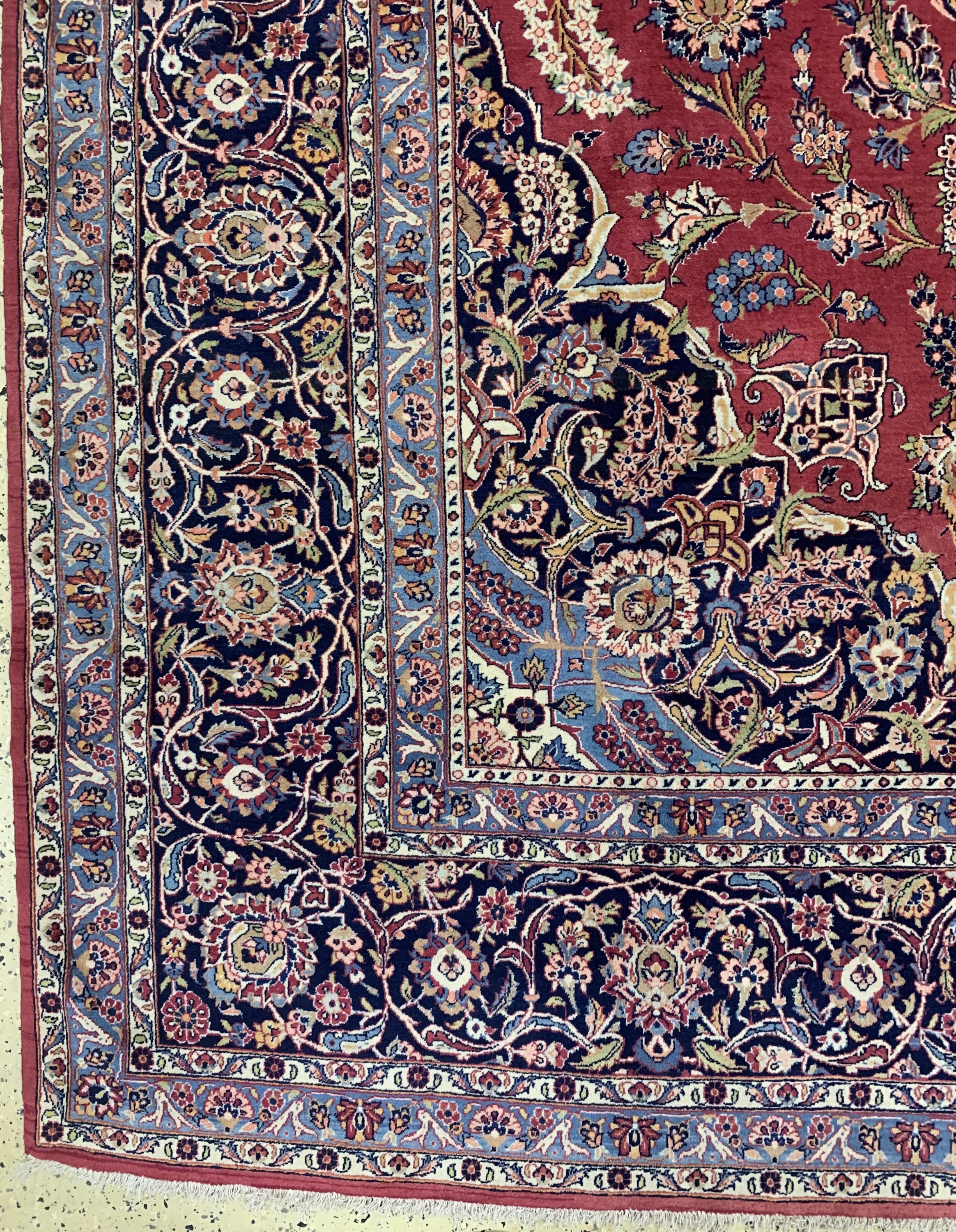 Detail c: Keschan fein alt, Persien, Mitte 20.Jhd, Wolle auf Baumwolle, ca. 461 x 330 cm, EHZ: 1-2(nahezu Neuwertig).