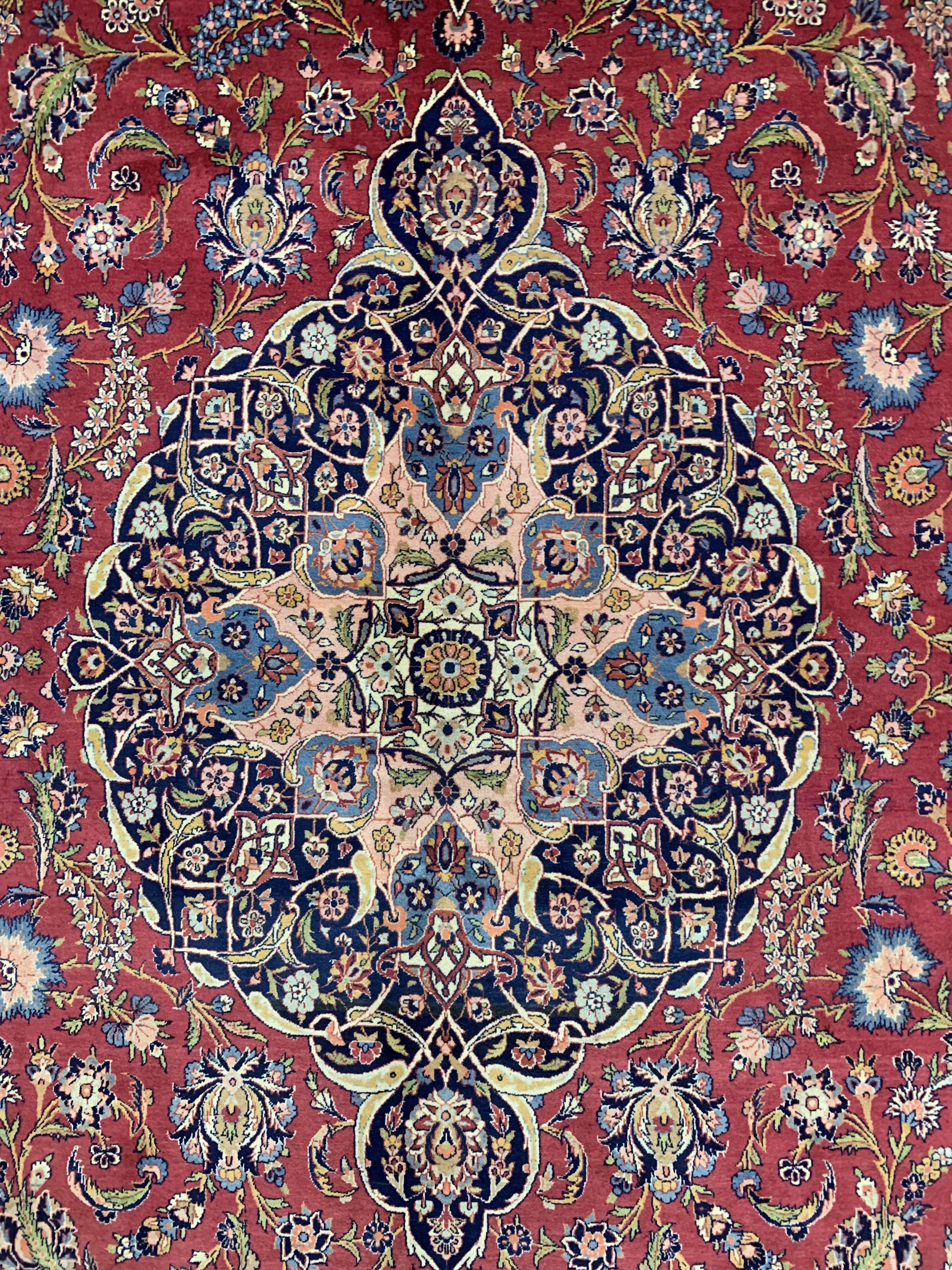 Detail d: Keschan fein alt, Persien, Mitte 20.Jhd, Wolle auf Baumwolle, ca. 461 x 330 cm, EHZ: 1-2(nahezu Neuwertig).