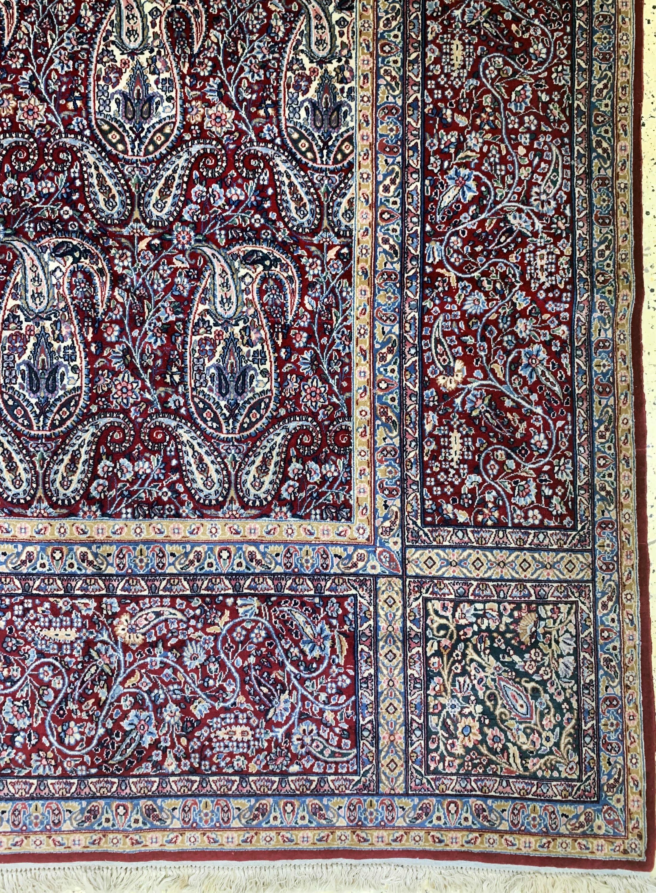 Detail e: Kerman Kork fein, Persien, Mitte 20.Jhd, Korkwolle auf Baumwolle, ca. 507 x 345 cm, EHZ: 1-2(nahezu Neuwertig).