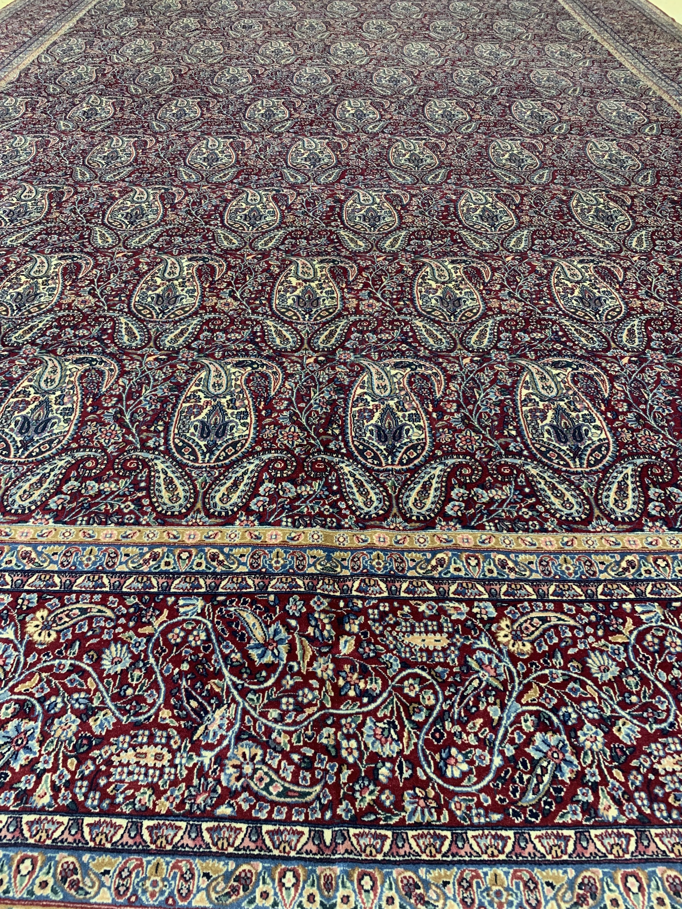 Detail h: Kerman Kork fein, Persien, Mitte 20.Jhd, Korkwolle auf Baumwolle, ca. 507 x 345 cm, EHZ: 1-2(nahezu Neuwertig).