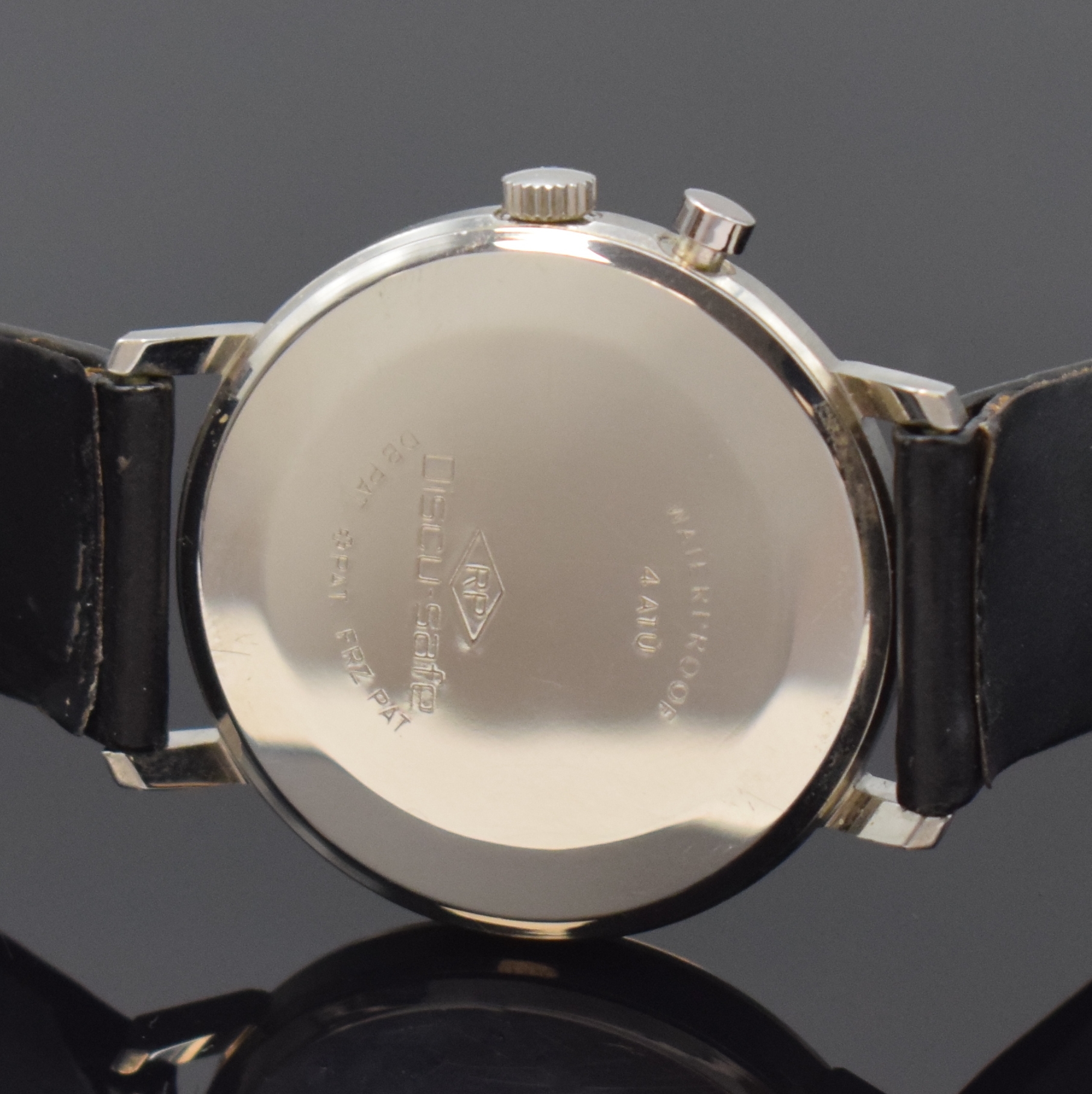 Detail b: Set 2 Herrenarmbanduhren mit Kurzzeitmessern, beide Handaufzug, Deutschland um 1965, 1 x Exquisit minStop, verg. Geh., verschr. Stahlboden, 1 x Stowa ...