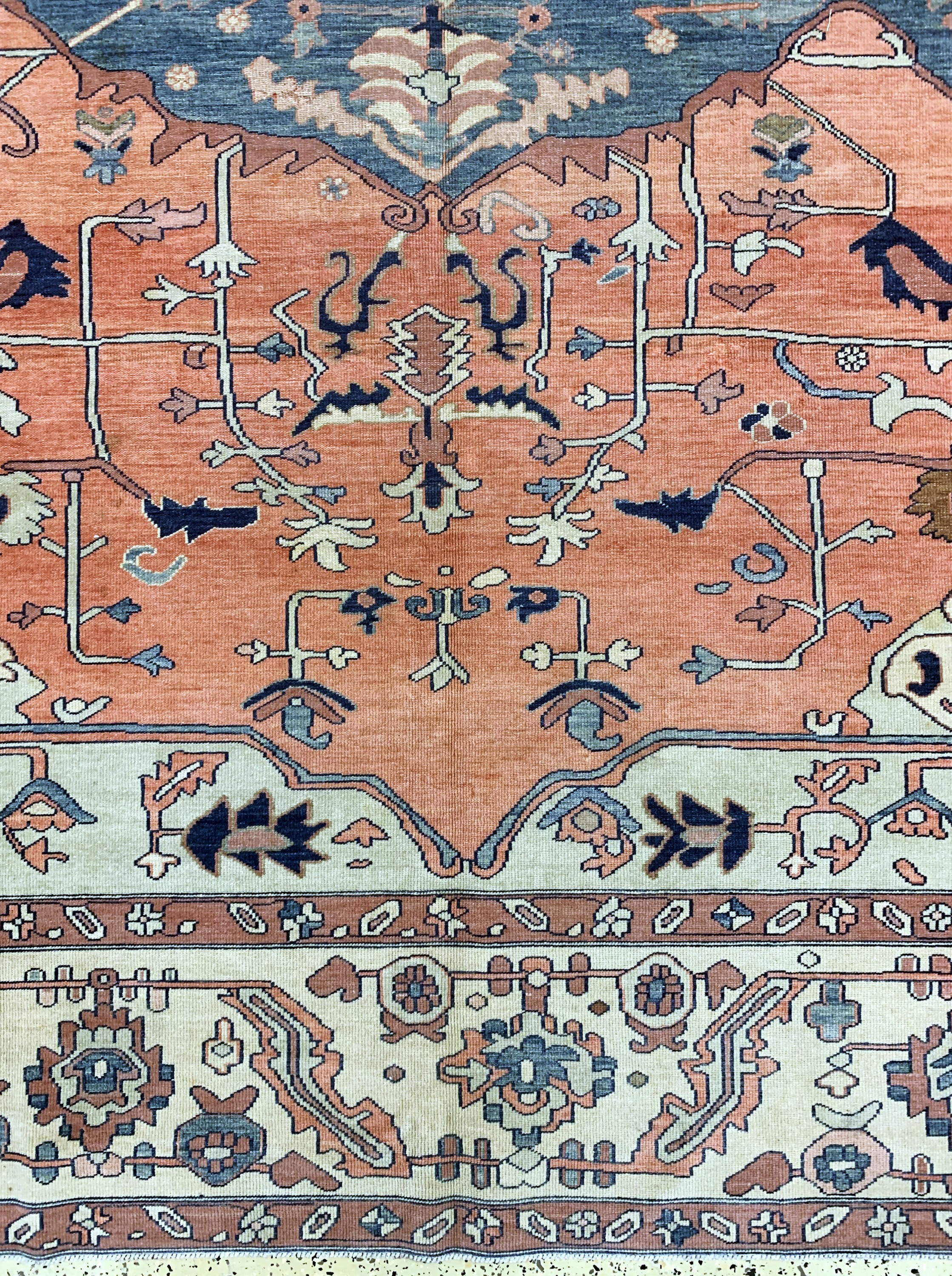 Detail b: Azerbaijan, Persien, Mitte 20.Jhd, Wolle auf Baumwolle, ca. 410 x 362 cm, EHZ: 2(gleichmäßig Dünn)