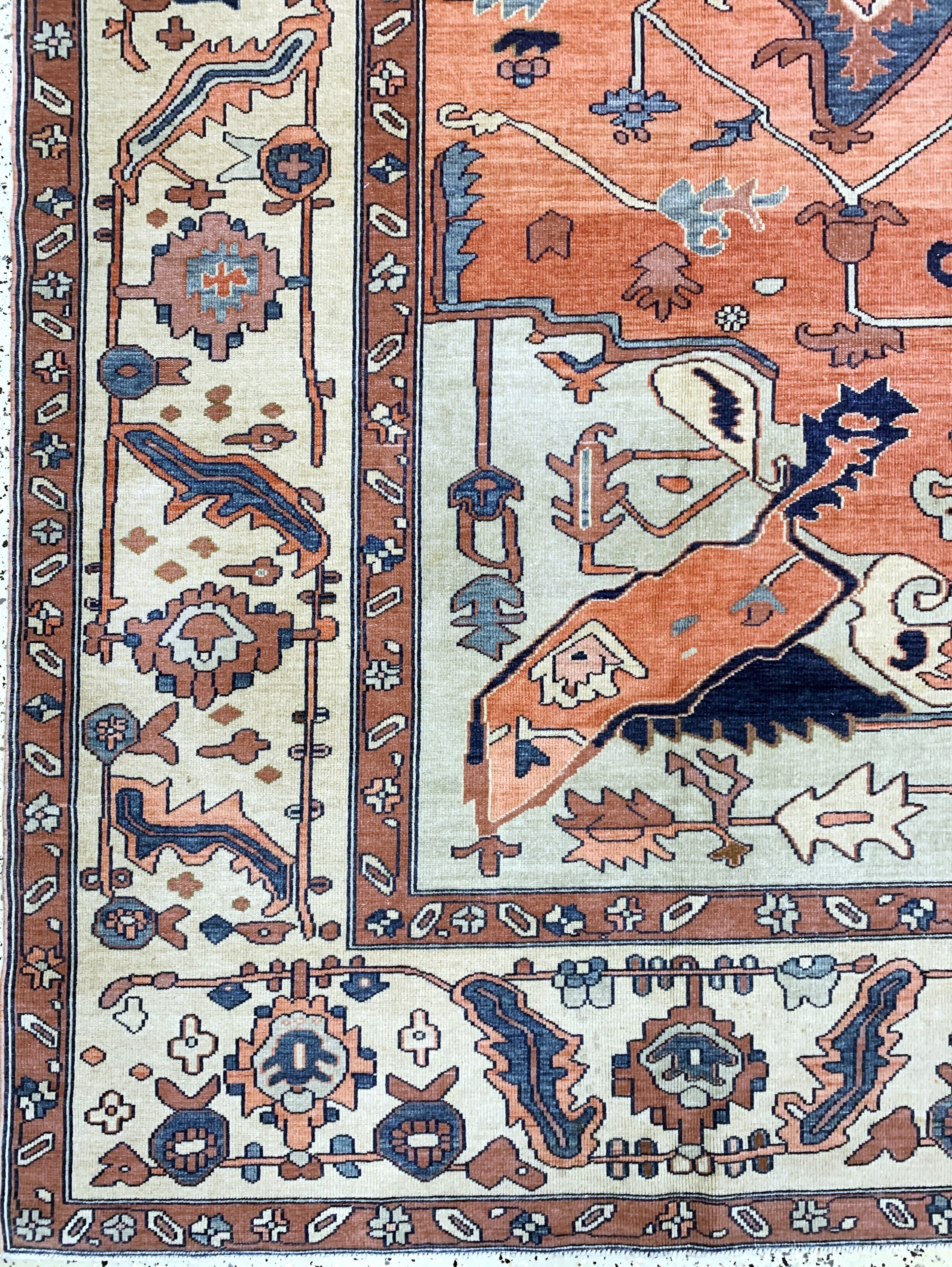 Detail c: Azerbaijan, Persien, Mitte 20.Jhd, Wolle auf Baumwolle, ca. 410 x 362 cm, EHZ: 2(gleichmäßig Dünn)
