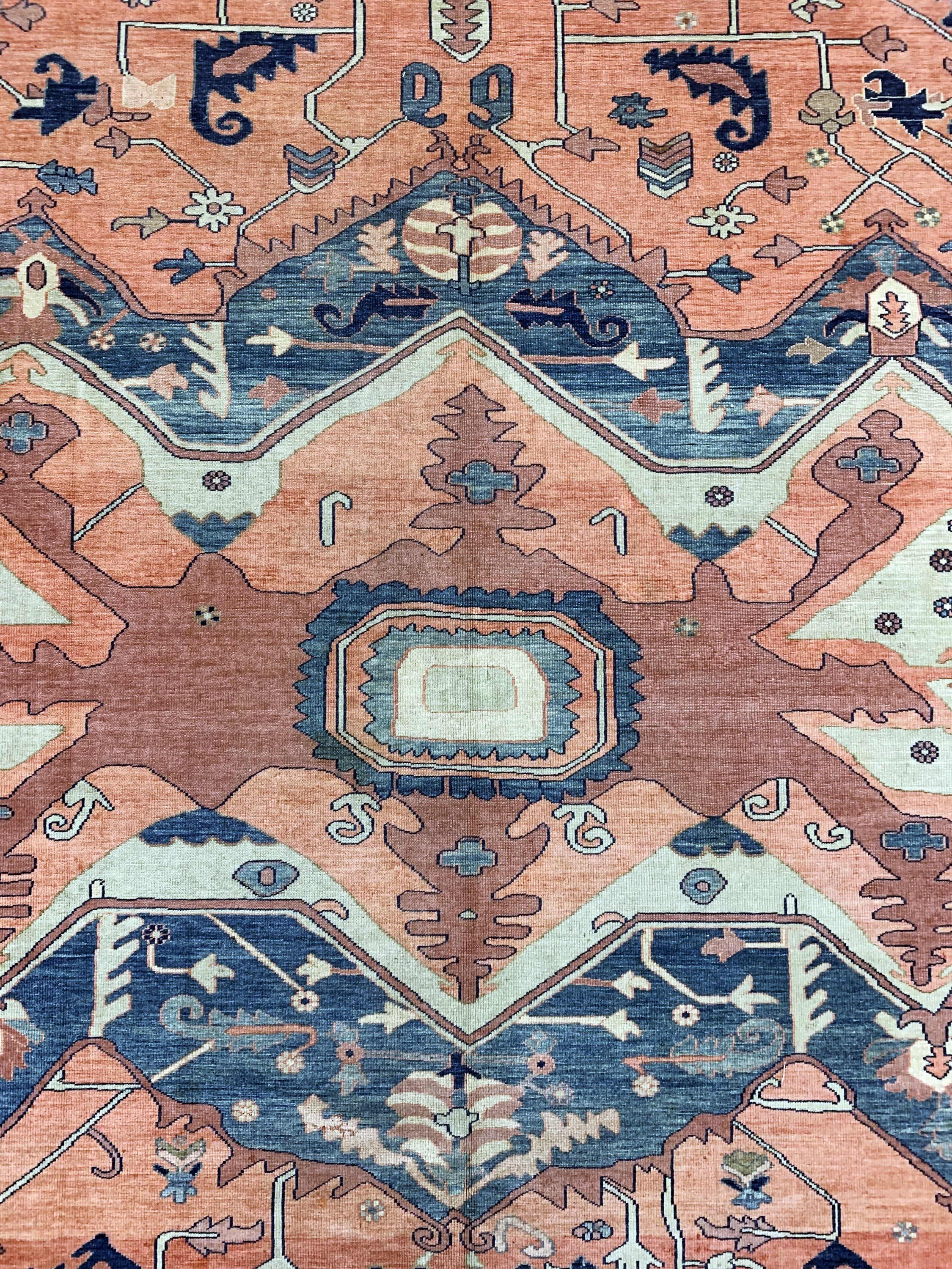 Detail d: Azerbaijan, Persien, Mitte 20.Jhd, Wolle auf Baumwolle, ca. 410 x 362 cm, EHZ: 2(gleichmäßig Dünn)