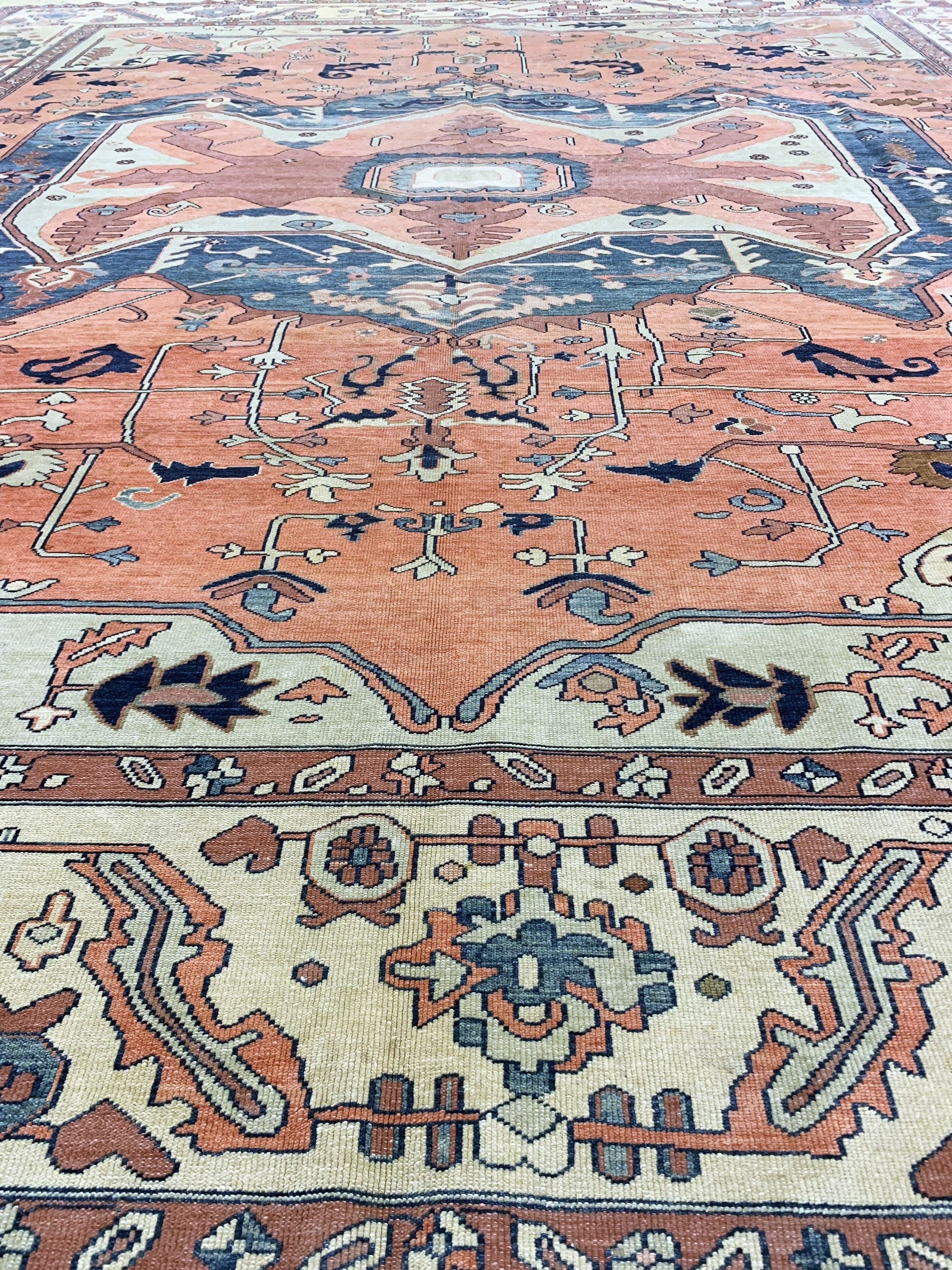 Detail h: Azerbaijan, Persien, Mitte 20.Jhd, Wolle auf Baumwolle, ca. 410 x 362 cm, EHZ: 2(gleichmäßig Dünn)