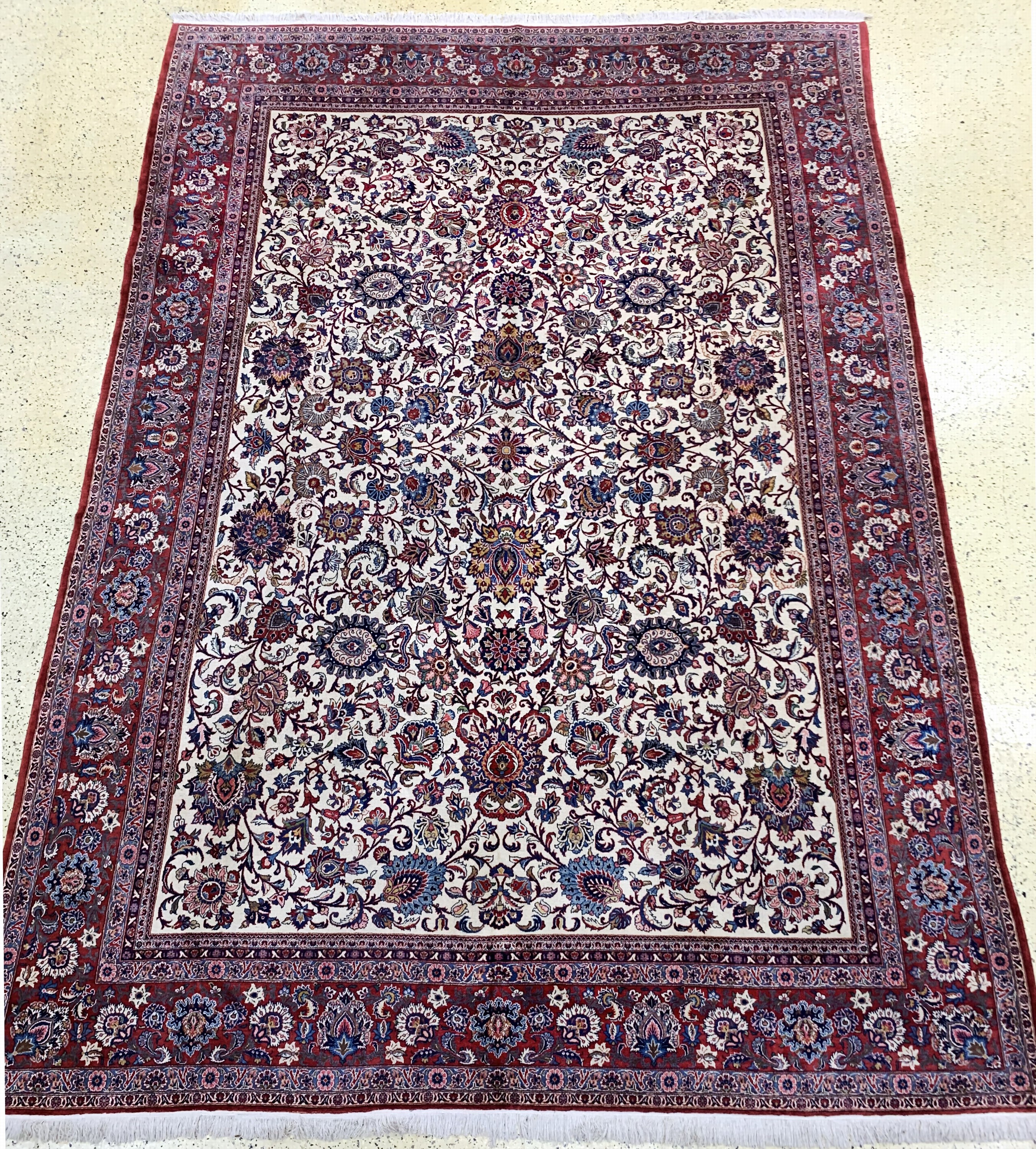 Keschan fein alt, Persien, Anfang 20.Jhd, Wolle auf Baumwolle, ca. 445 x 313 cm, EHZ: 1-2(nahezu Neuwertig).