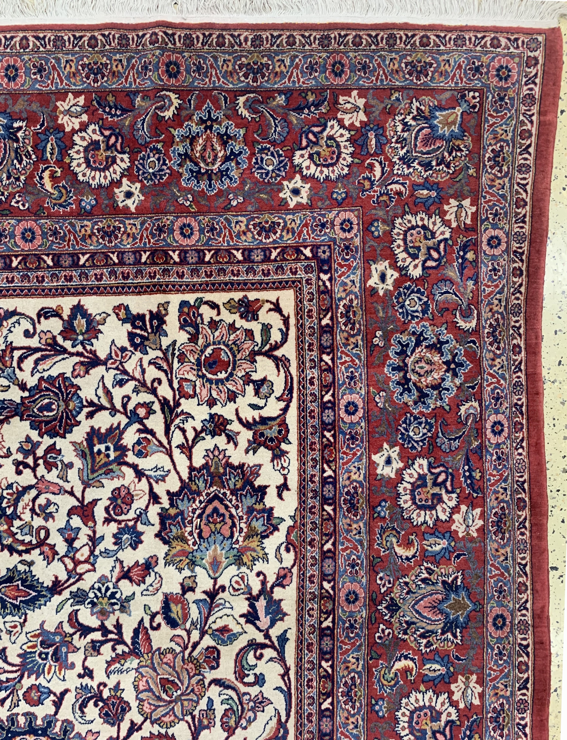 Detail g: Keschan fein alt, Persien, Anfang 20.Jhd, Wolle auf Baumwolle, ca. 445 x 313 cm, EHZ: 1-2(nahezu Neuwertig).